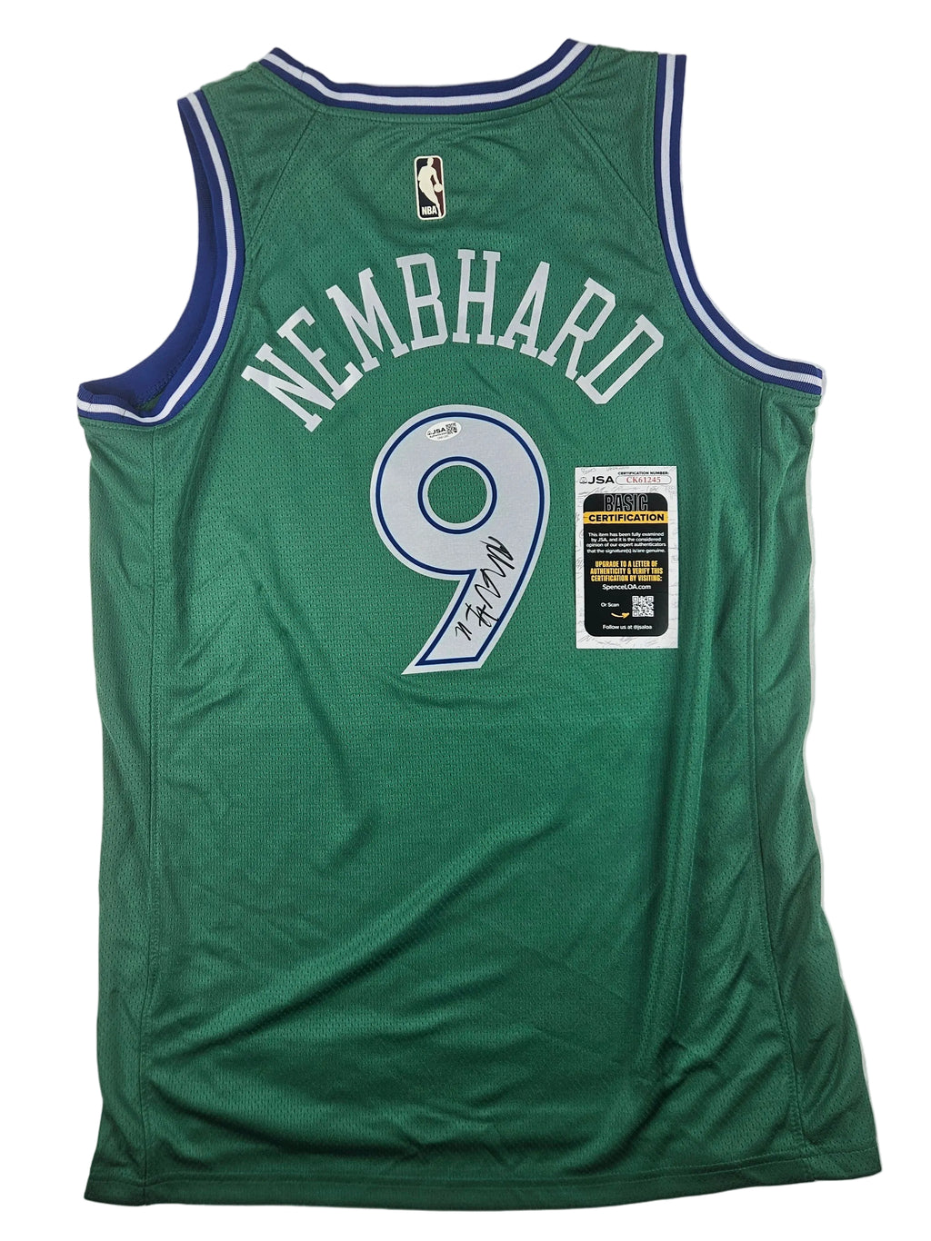 Ryan Nembhard Signed Autographed Dallas Mavericks Green Jersey JSA COA