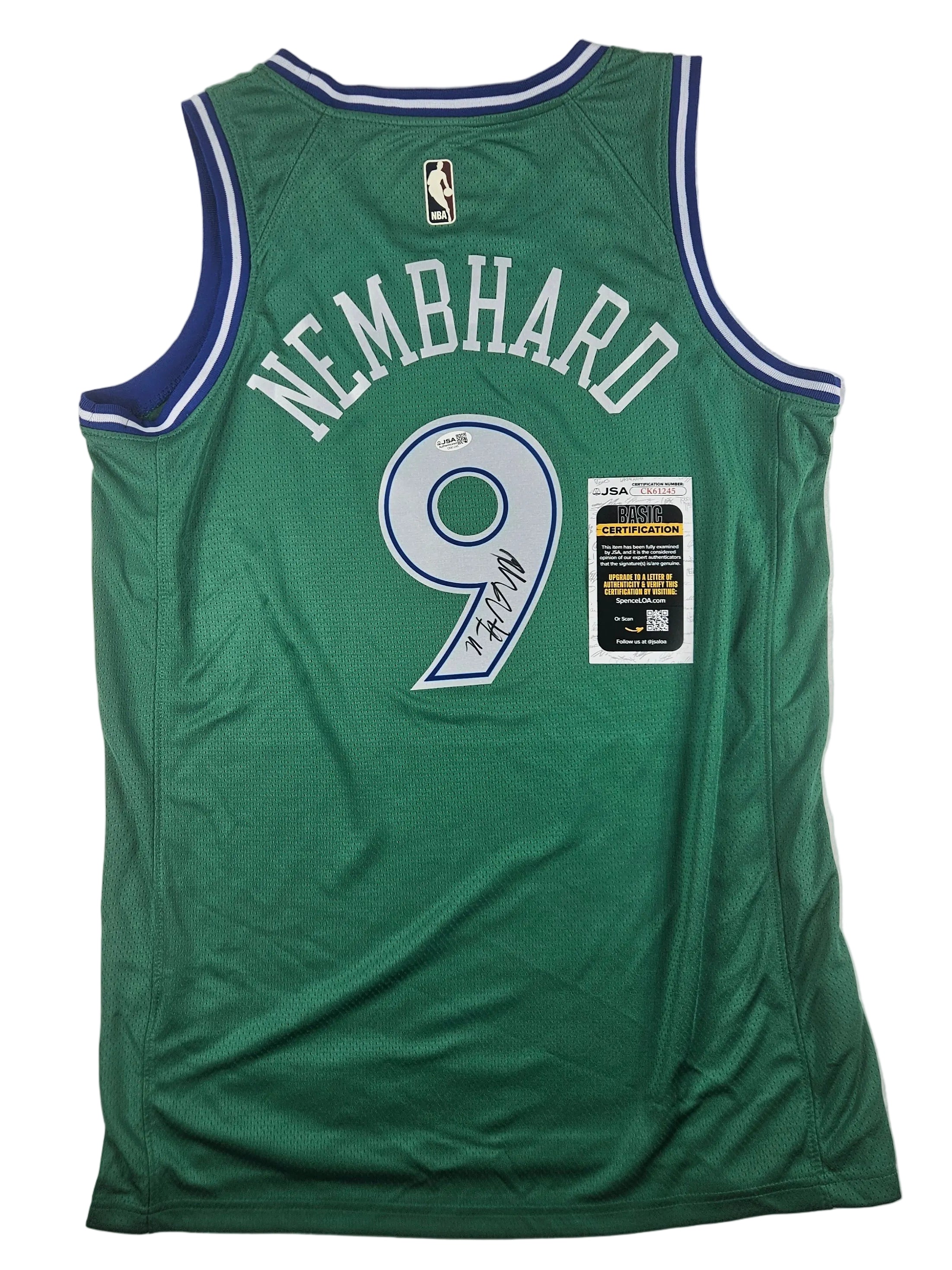 Ryan Nembhard Signed Autographed Dallas Mavericks Green Jersey JSA COA