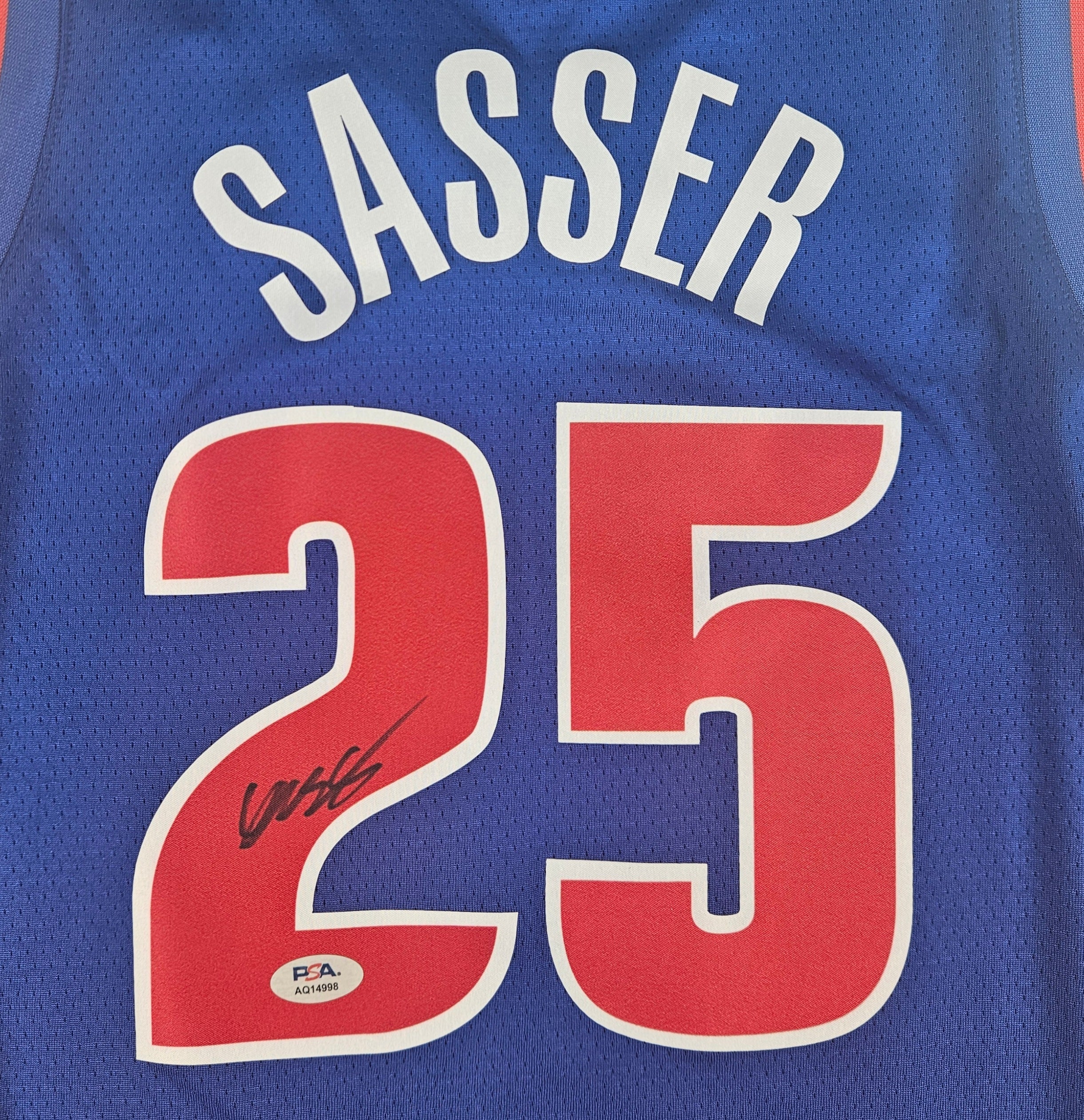 Marcus Sasser Signed Autographed Detroit Pistons Jersey PSA Certified