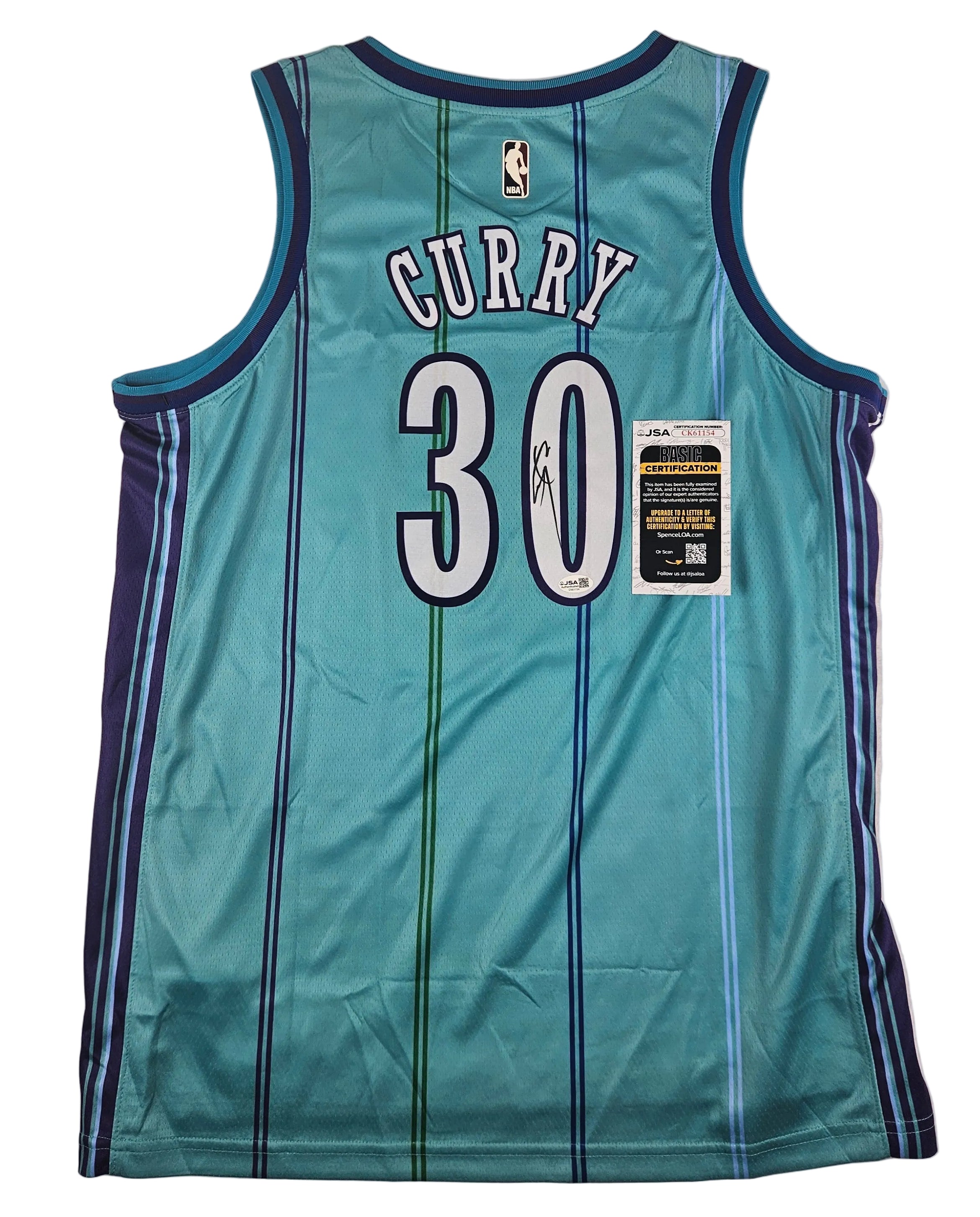 Dell Curry Signed Autographed Charlotte Hornets Teal Jersey JSA COA