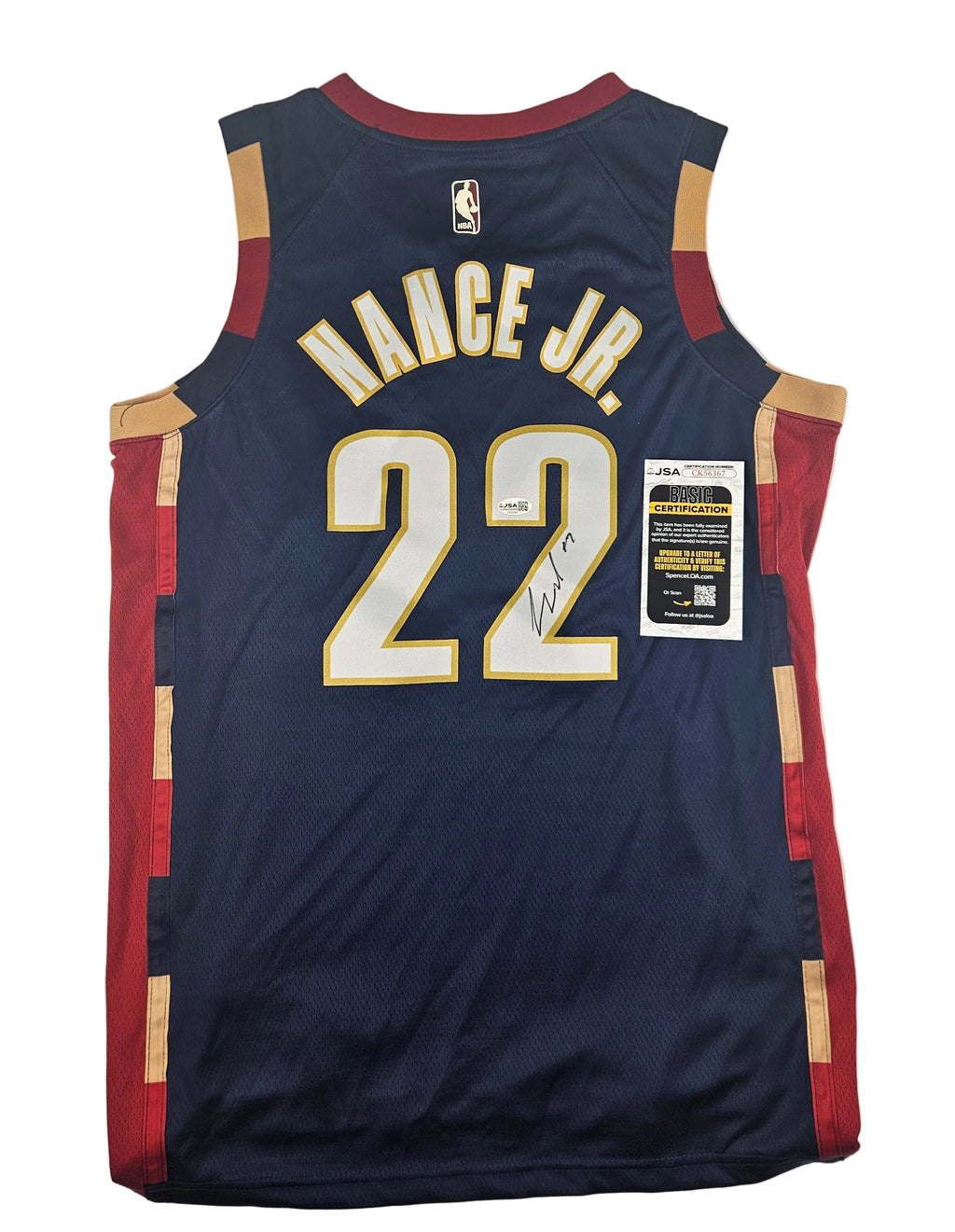 Larry Nance Jr Signed Autographed Cleveland Cavaliers Jersey JSA COA