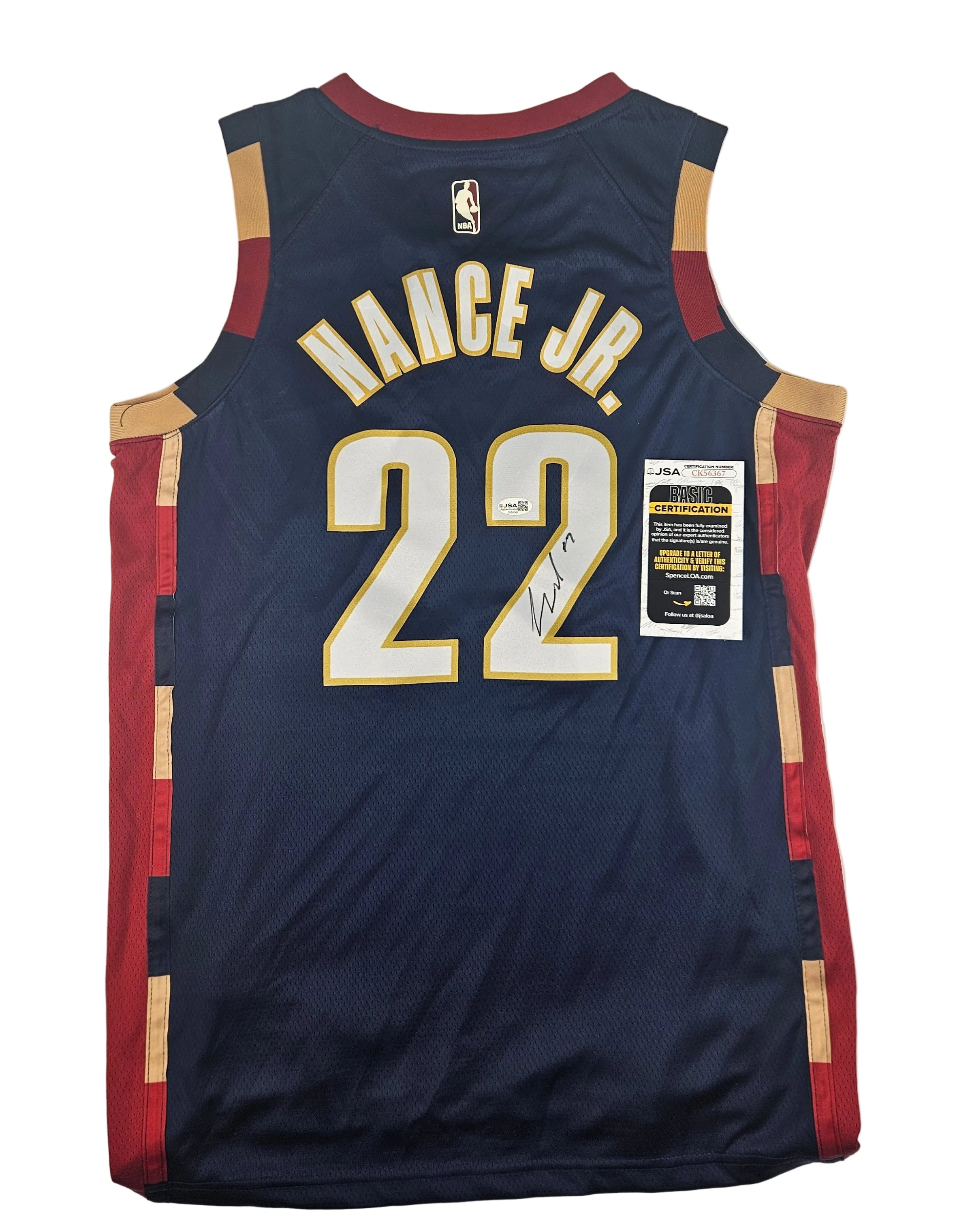 Larry Nance Jr Signed Autographed Cleveland Cavaliers Jersey JSA COA