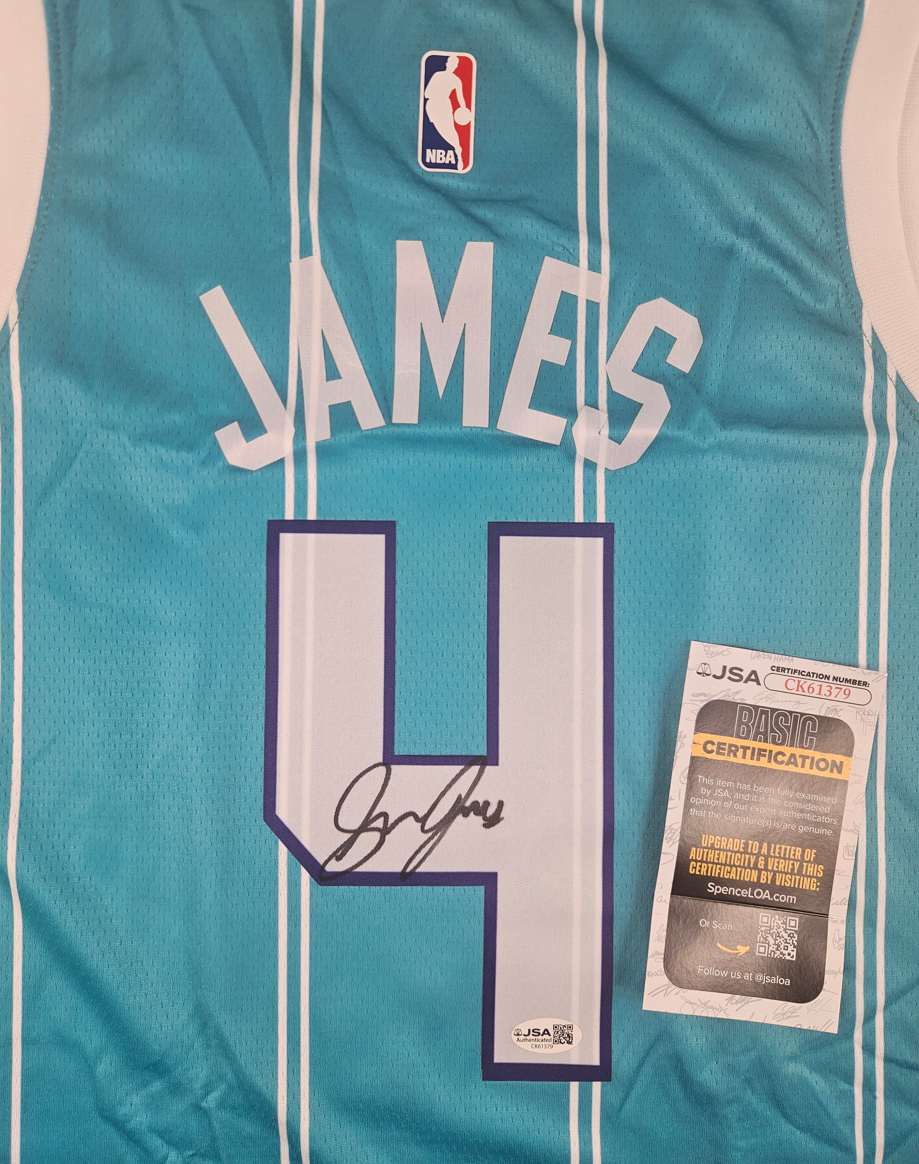 Sion James Signed Autographed Charlotte Hornets Teal Jersey JSA COA