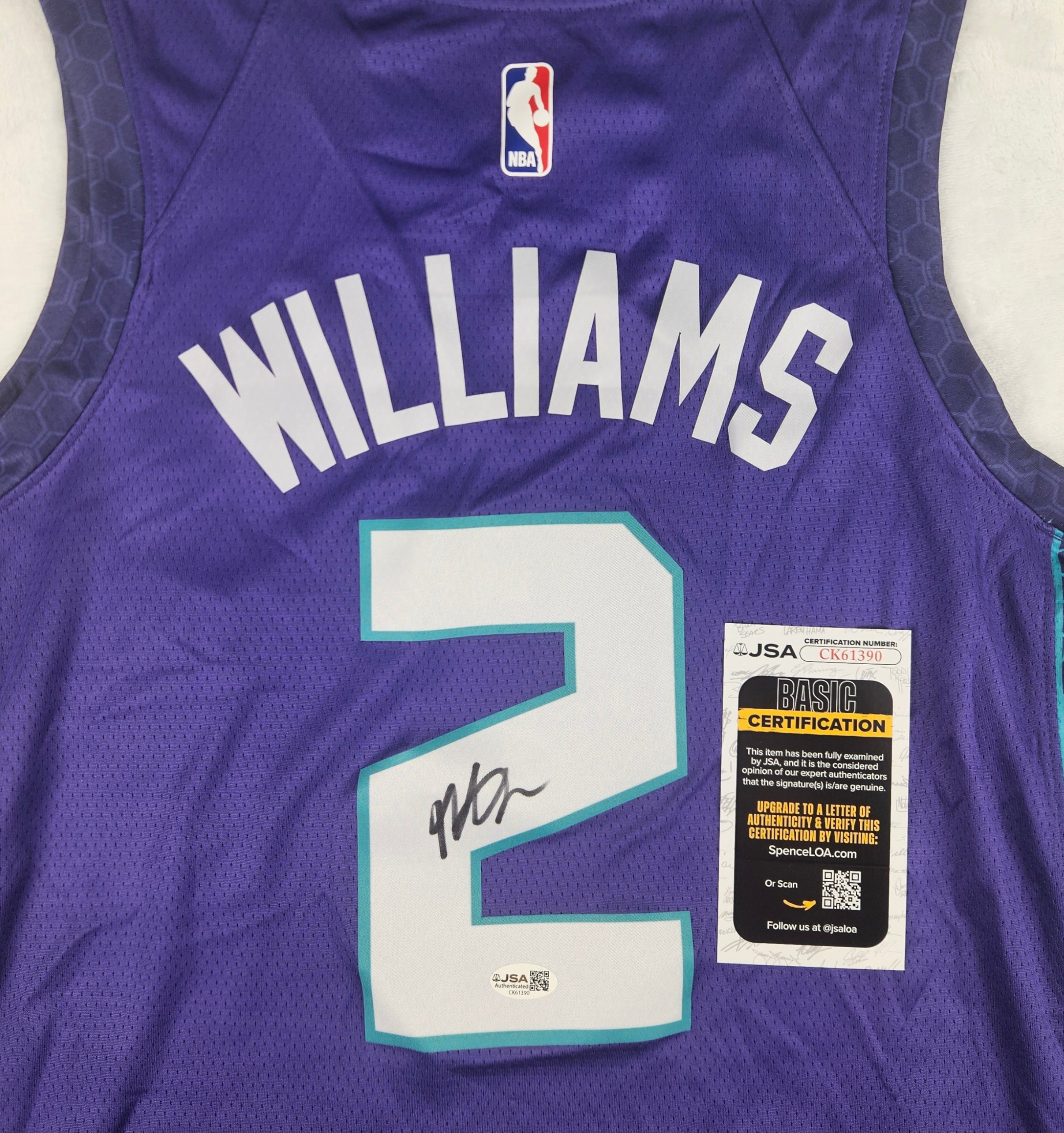 Grant Williams Signed Autographed Charlotte Hornets Jersey JSA COA