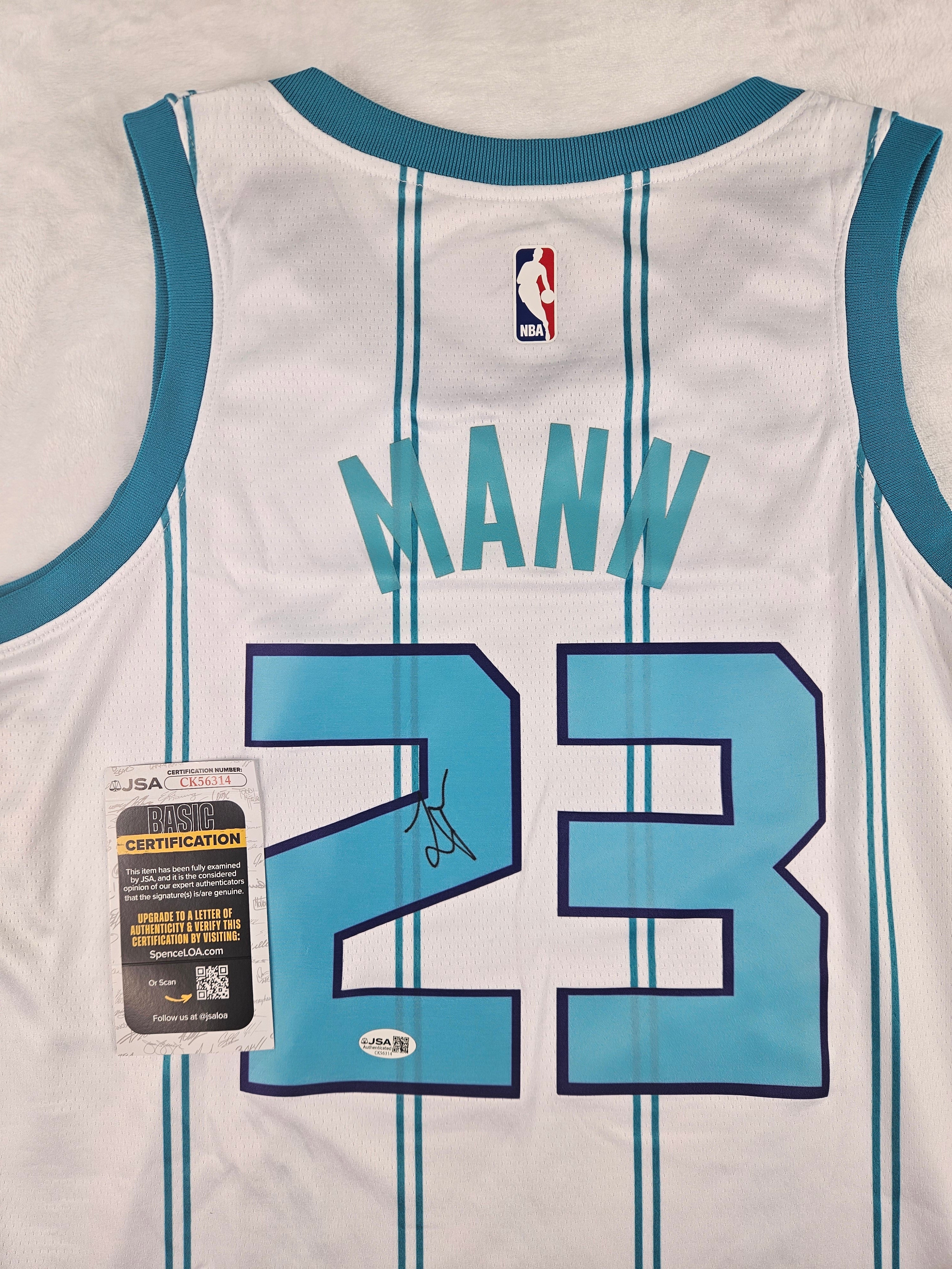 Tre Mann Signed Autographed Charlotte Hornets White Jersey JSA COA