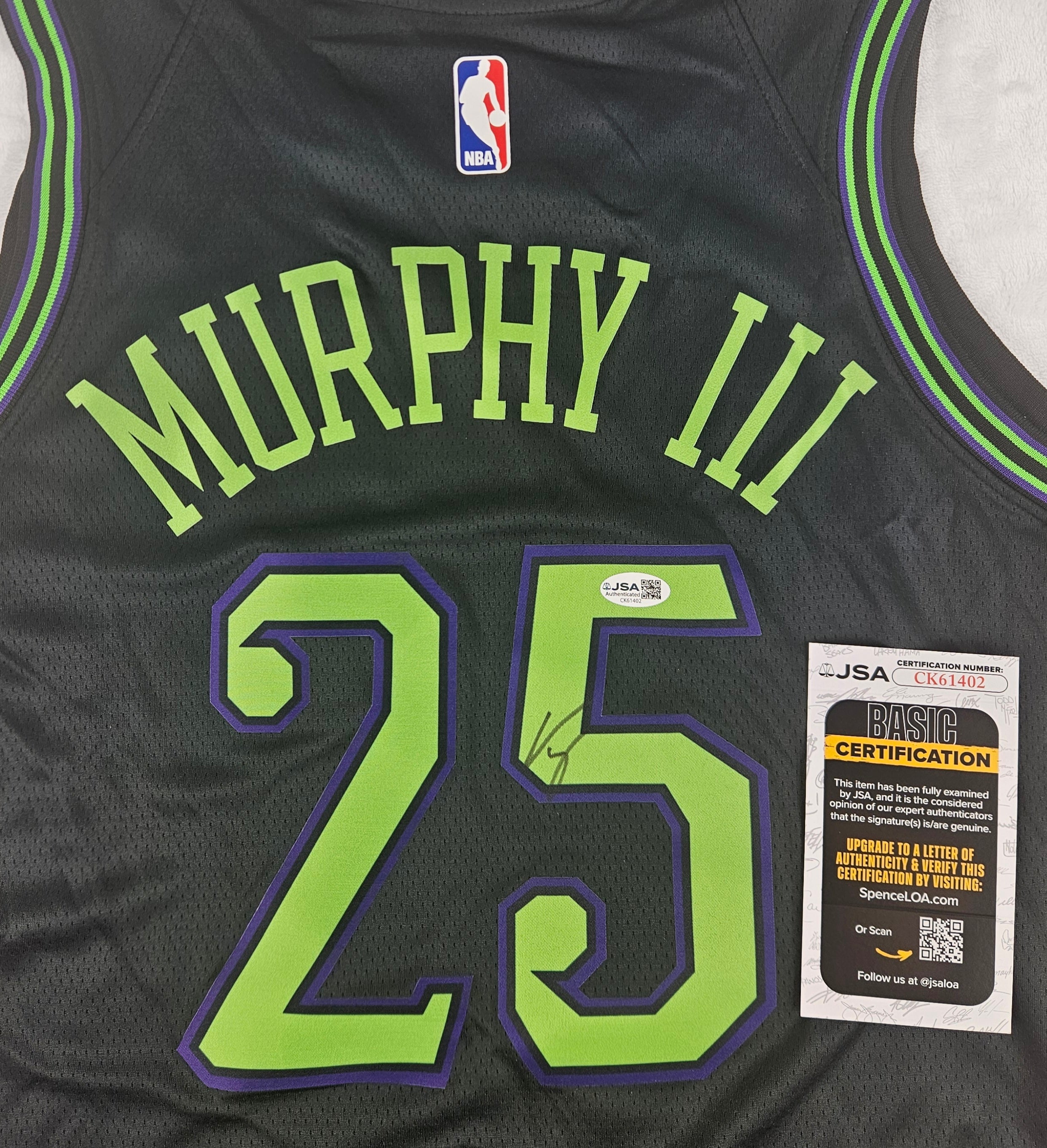Trey Murphy Signed Autographed New Orleans Pelicans Jersey JSA COA