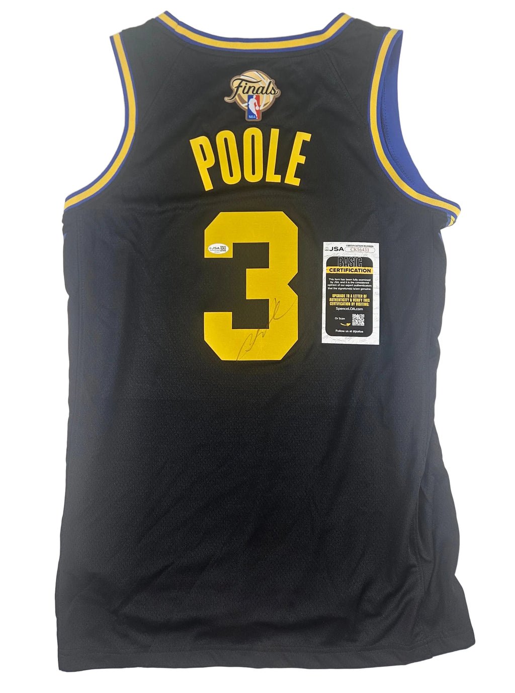 Jordan Poole Signed Autographed Golden State Warriors Jersey JSA COA