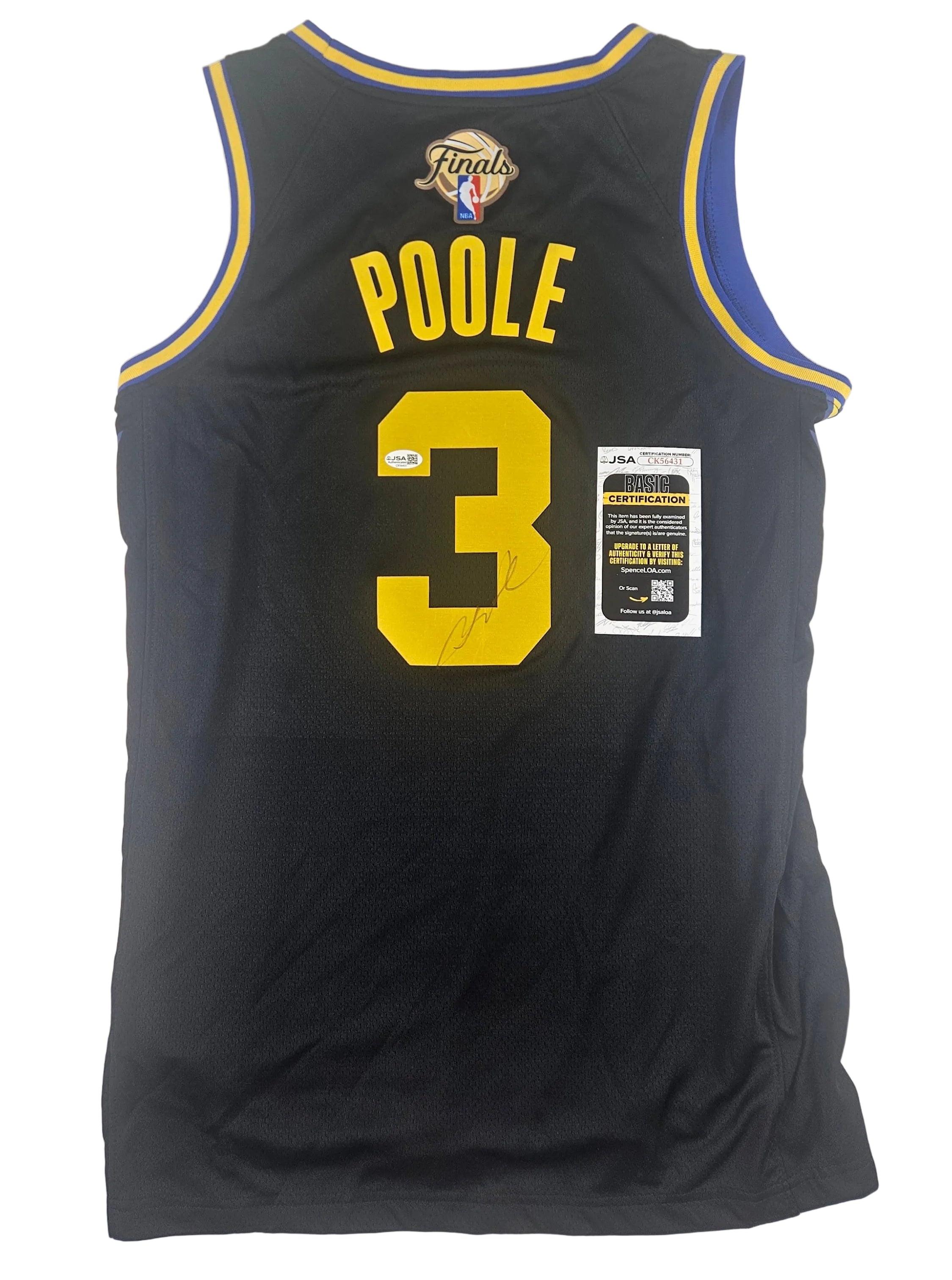 Jordan Poole Signed Autographed Golden State Warriors Jersey JSA COA