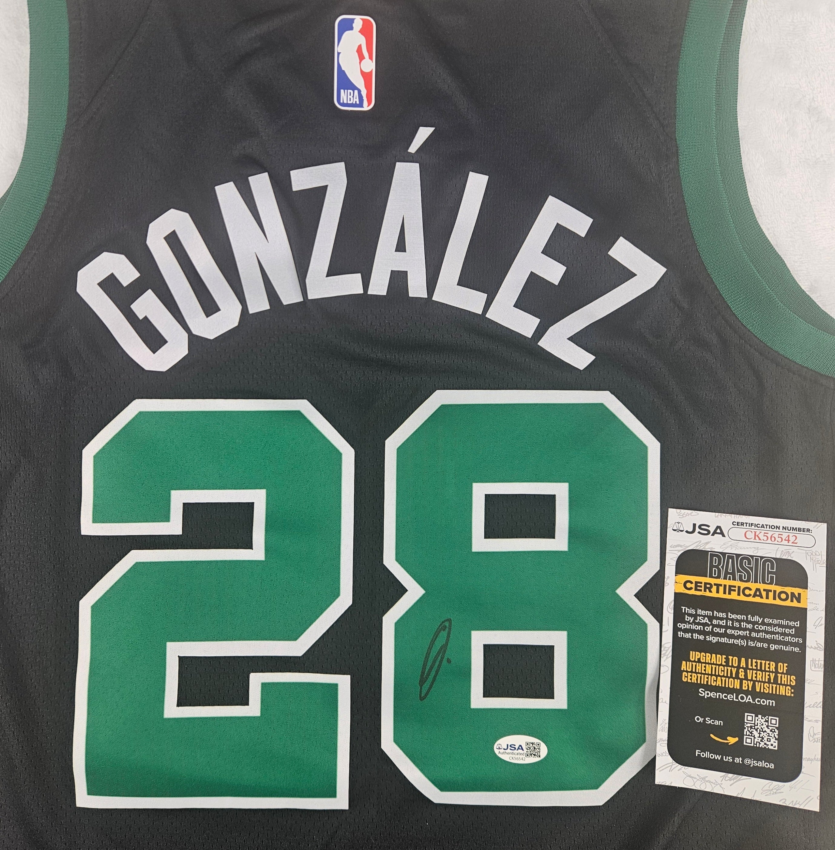 Hugo Gonzalez Signed Autographed Boston Celtics Jersey JSA COA