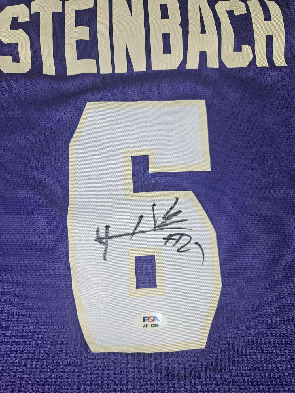 Hannes Steinbach Signed Autographed Washington Huskies Jersey PSA Certified
