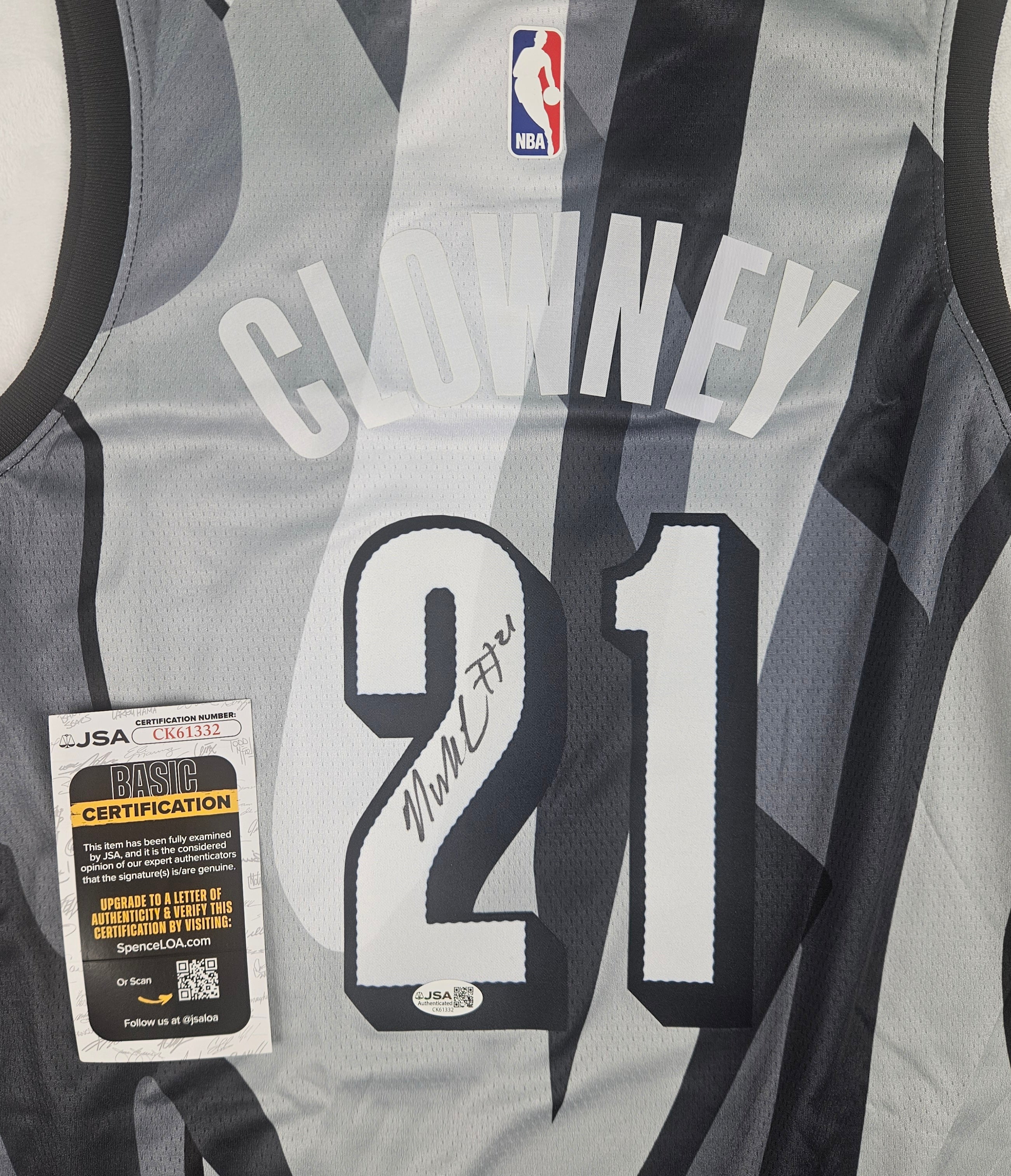 Noah Clowney Signed Jersey Brooklyn Nets Autographed JSA COA