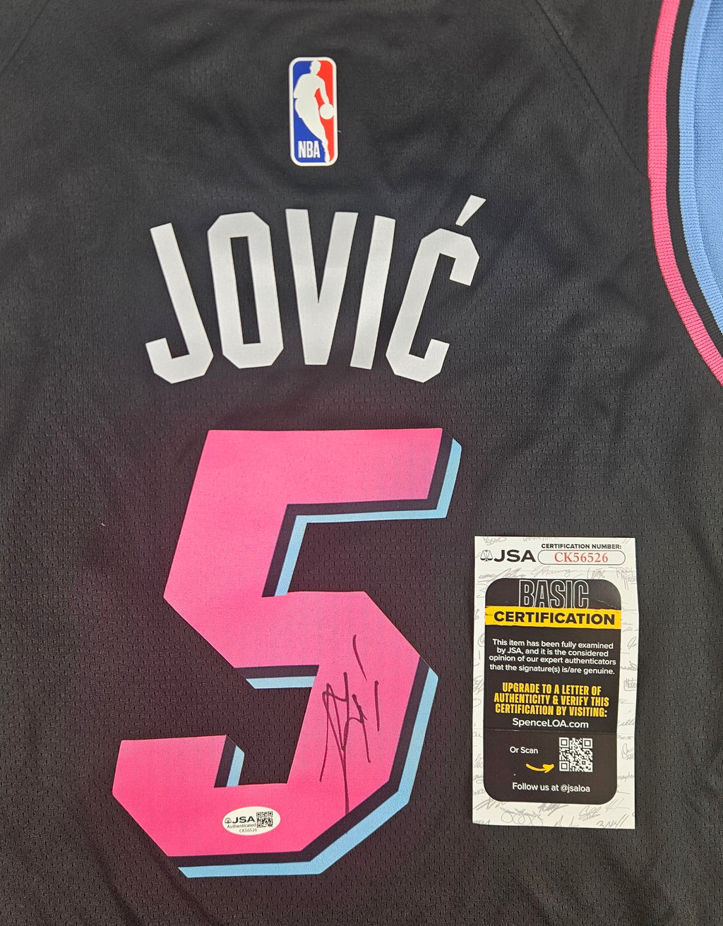 Nikola Jovic Signed Autographed Miami Heat Jersey JSA COA