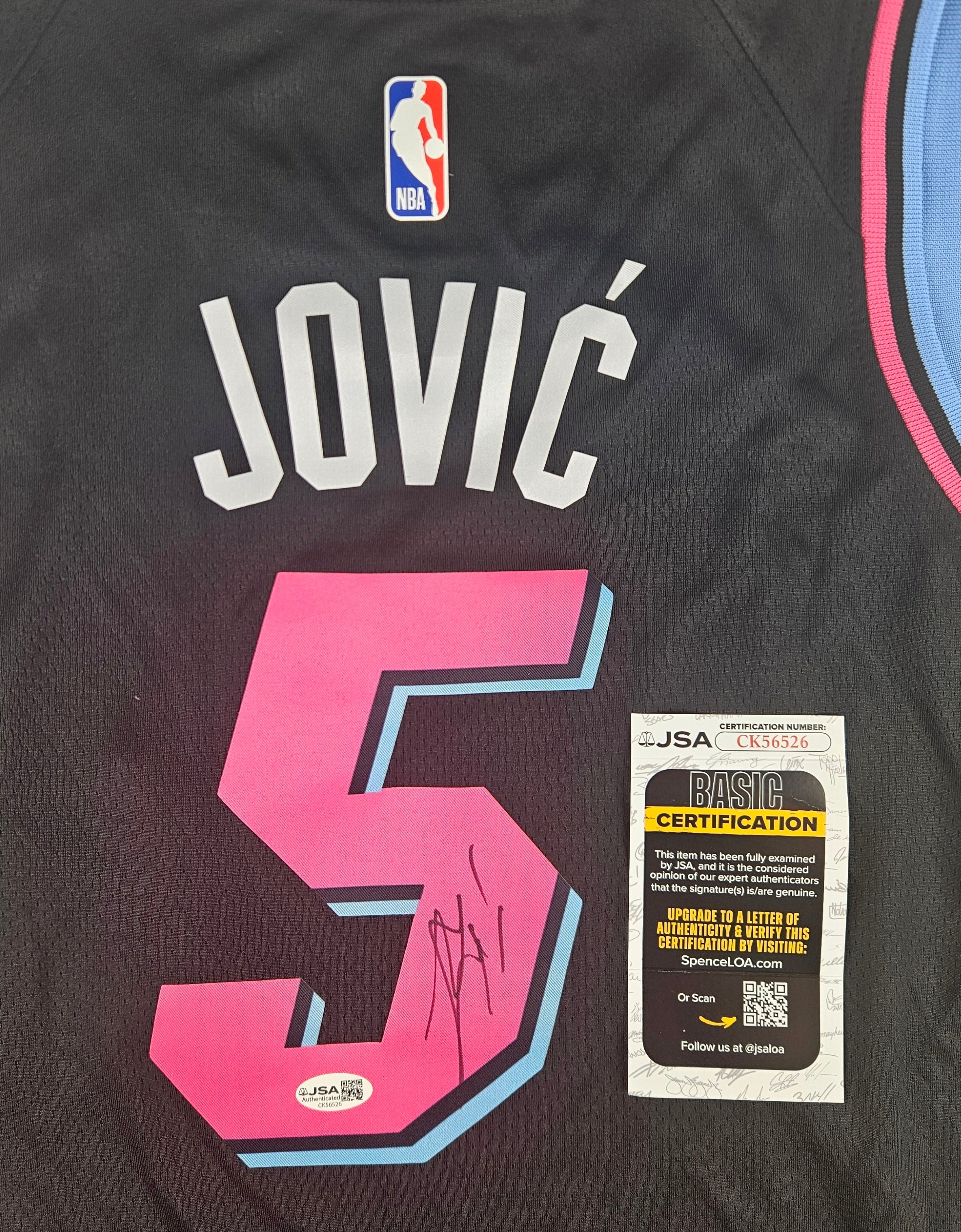 Nikola Jovic Signed Autographed Miami Heat Jersey JSA COA