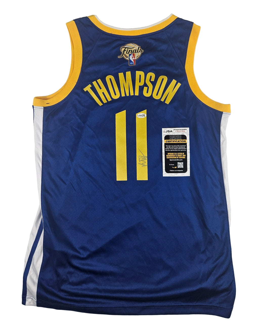 Klay Thompson Signed Autographed Golden State Warriors Finals Jersey JSA COA