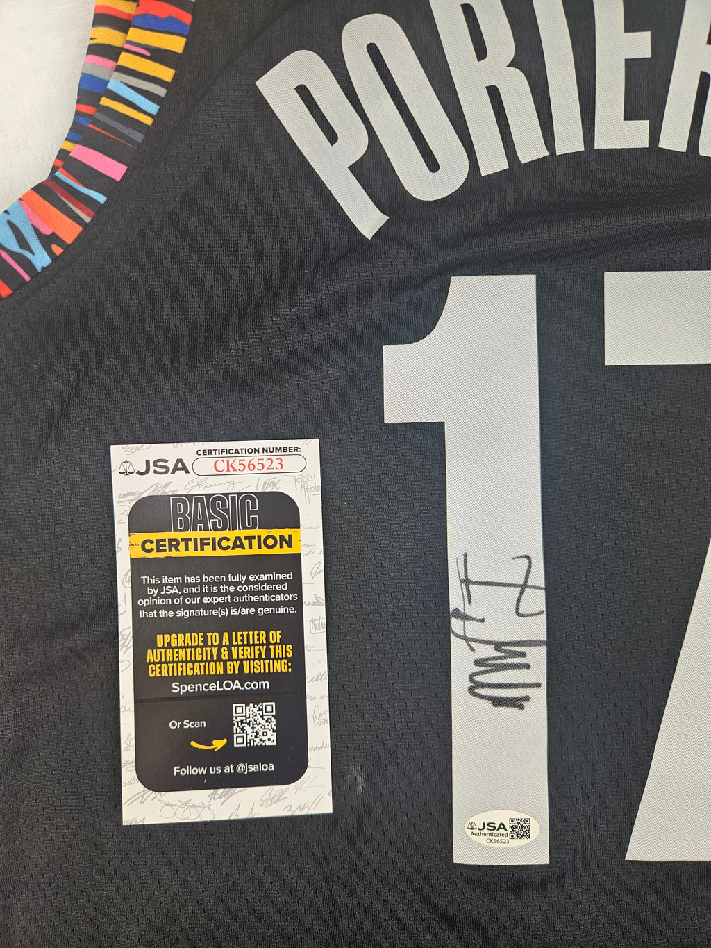 Michael Porter Jr. Signed Autographed Nets Black Jersey JSA COA