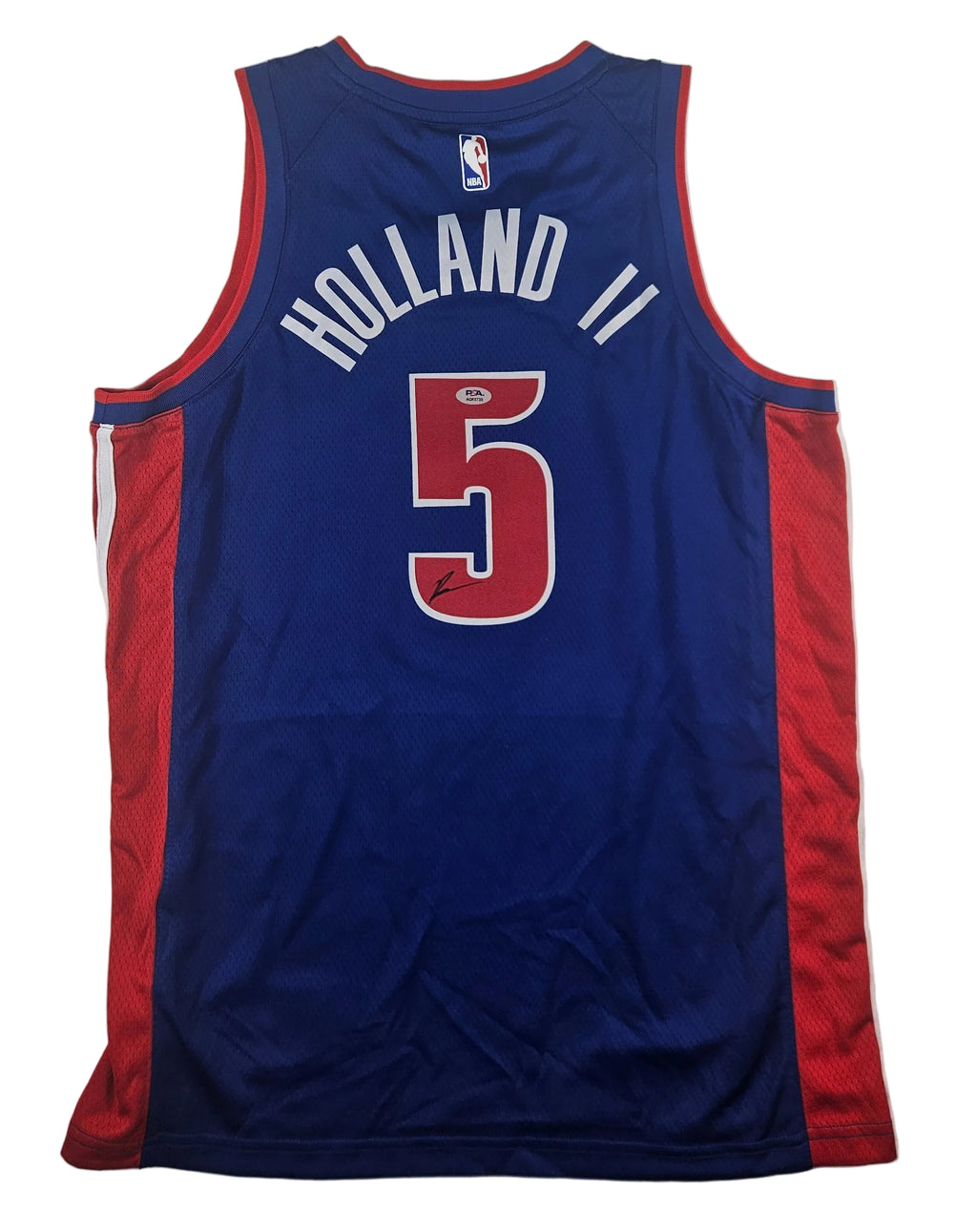 Ron Holland Signed Autographed Detroit Pistons Blue Jersey PSA Certified