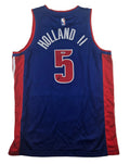 Ron Holland Signed Autographed Detroit Pistons Blue Jersey PSA Certified