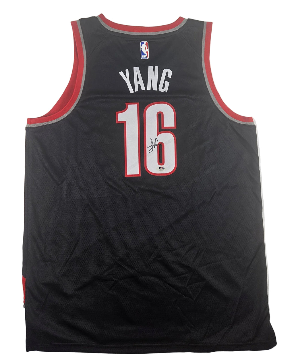 Yang Hansen Portland Trail Blazers Autographed Signed Jersey PSA Certified