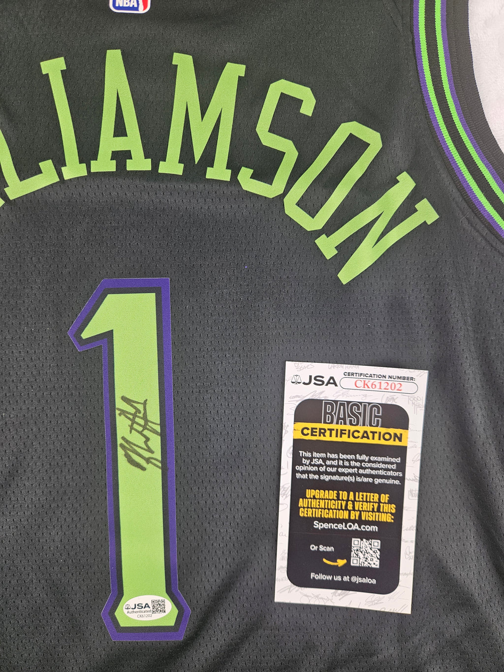 Zion Williamson Signed Autographed New Orleans Pelicans Jersey JSA COA