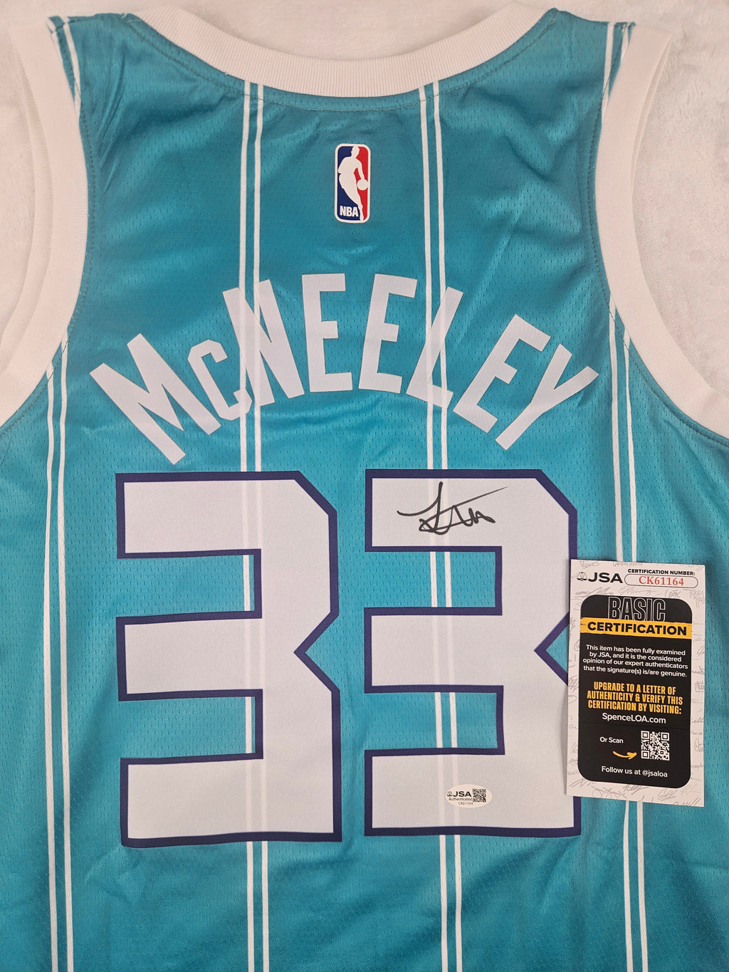 Liam McNeeley Signed Autographed Charlotte Hornets Jersey JSA COA