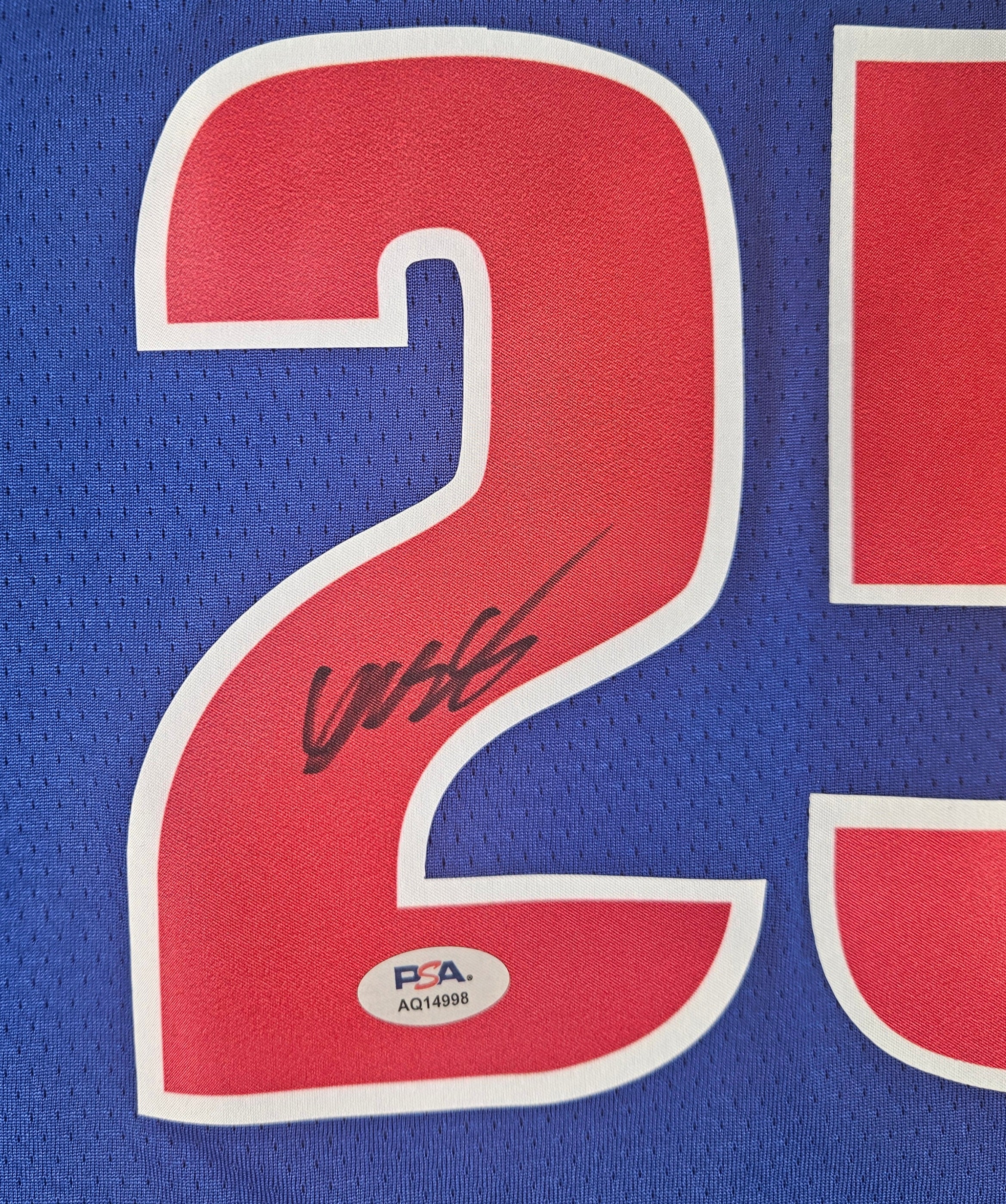 Marcus Sasser Signed Autographed Detroit Pistons Jersey PSA Certified