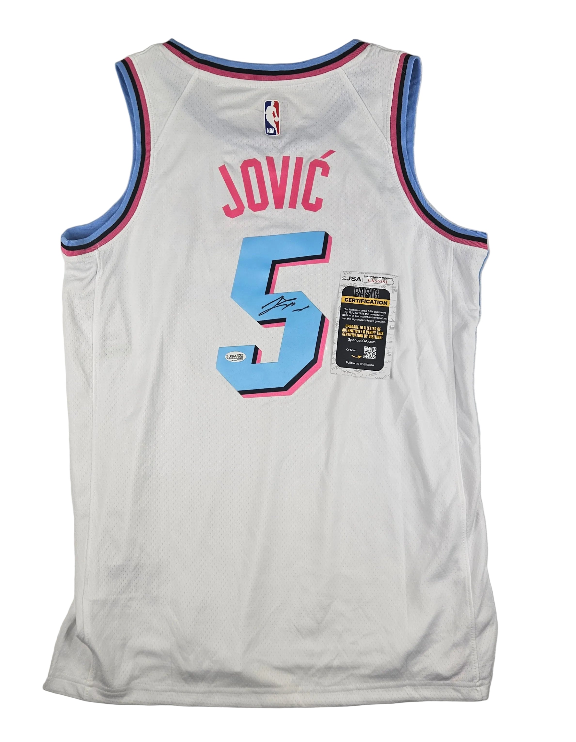 Nikola Jovic Signed Autographed Miami Heat White Jersey JSA COA