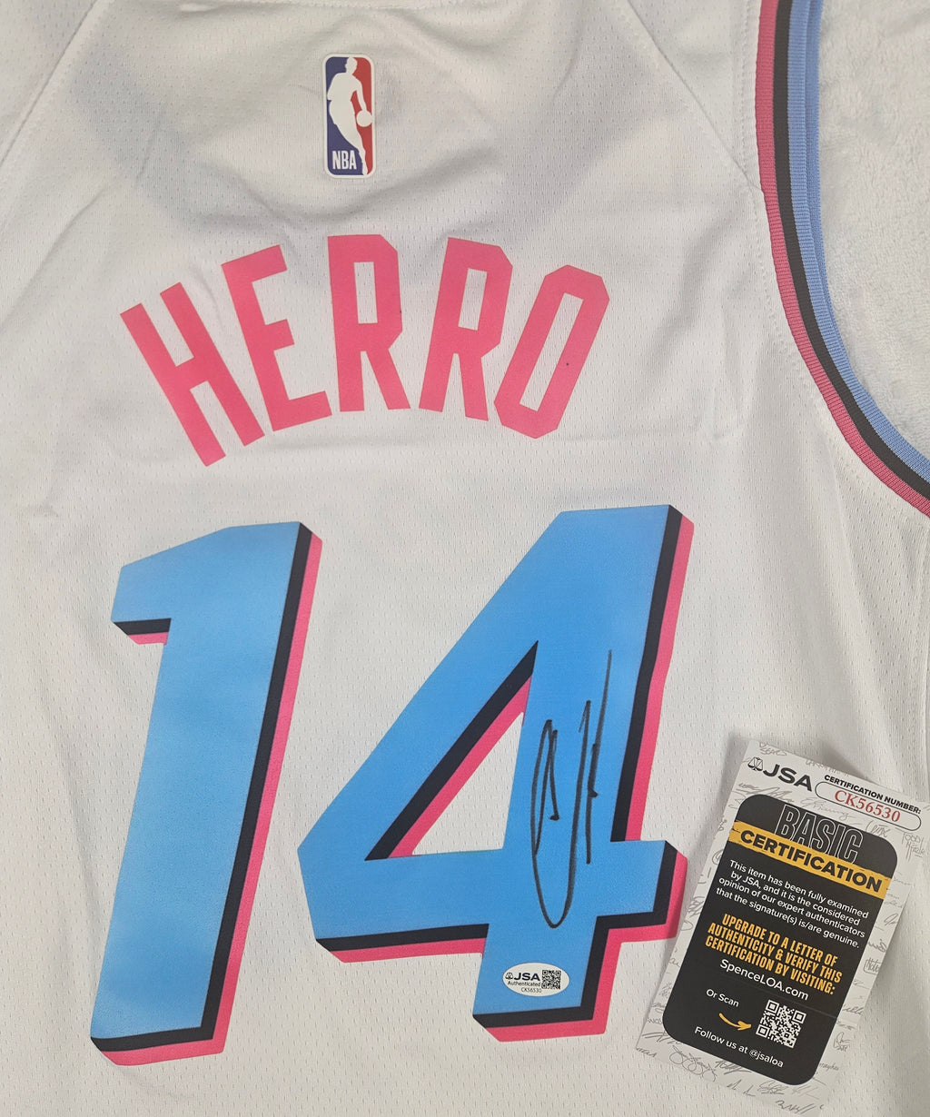 Tyler Herro Signed Autographed Miami Heat White Jersey JSA COA