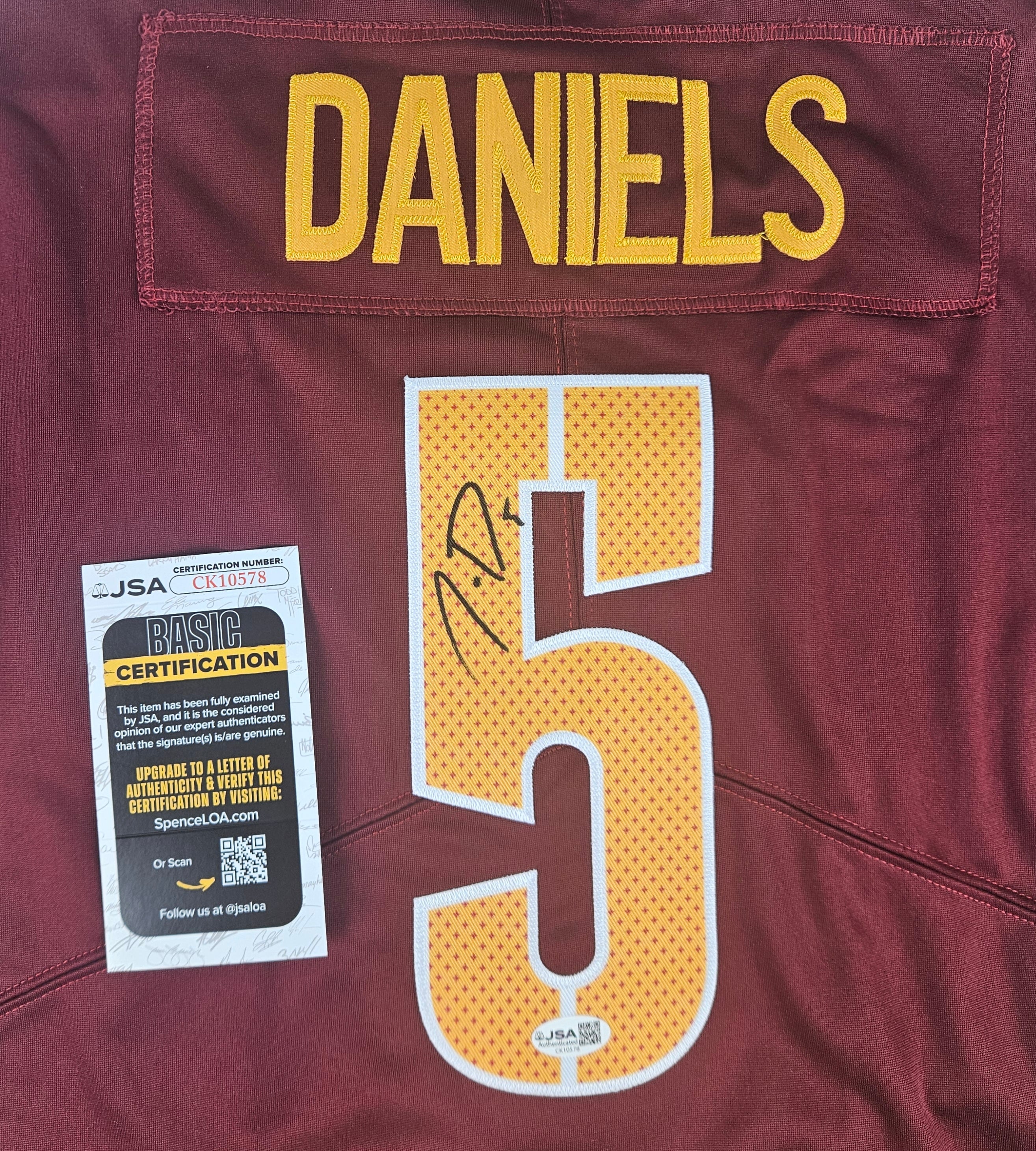 Jayden Daniels Signed Autographed Washington Commanders Jersey JSA COA