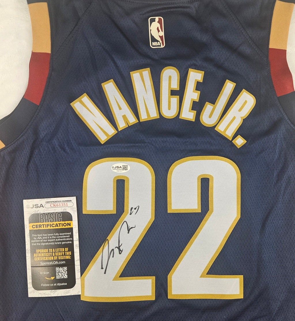 Larry Nance Jr Signed Autographed Cleveland Cavaliers Blue Jersey JSA COA