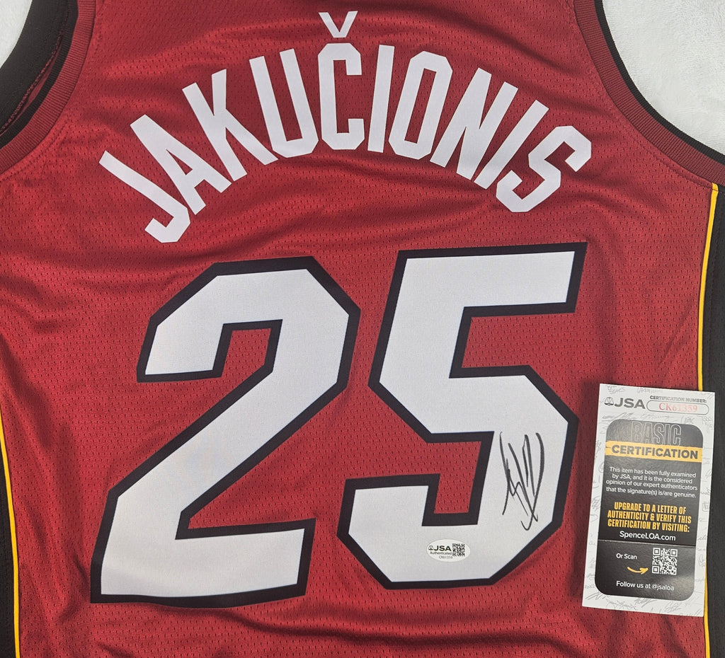 Kasparas Jakucionis Signed Autographed Miami Heat Jersey JSA COA