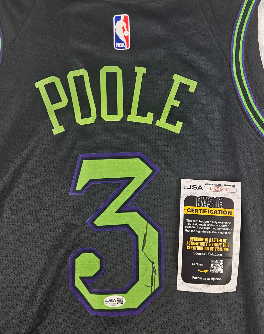 Jordan Poole Signed Autographed New Orleans Pelicans Jersey JSA COA