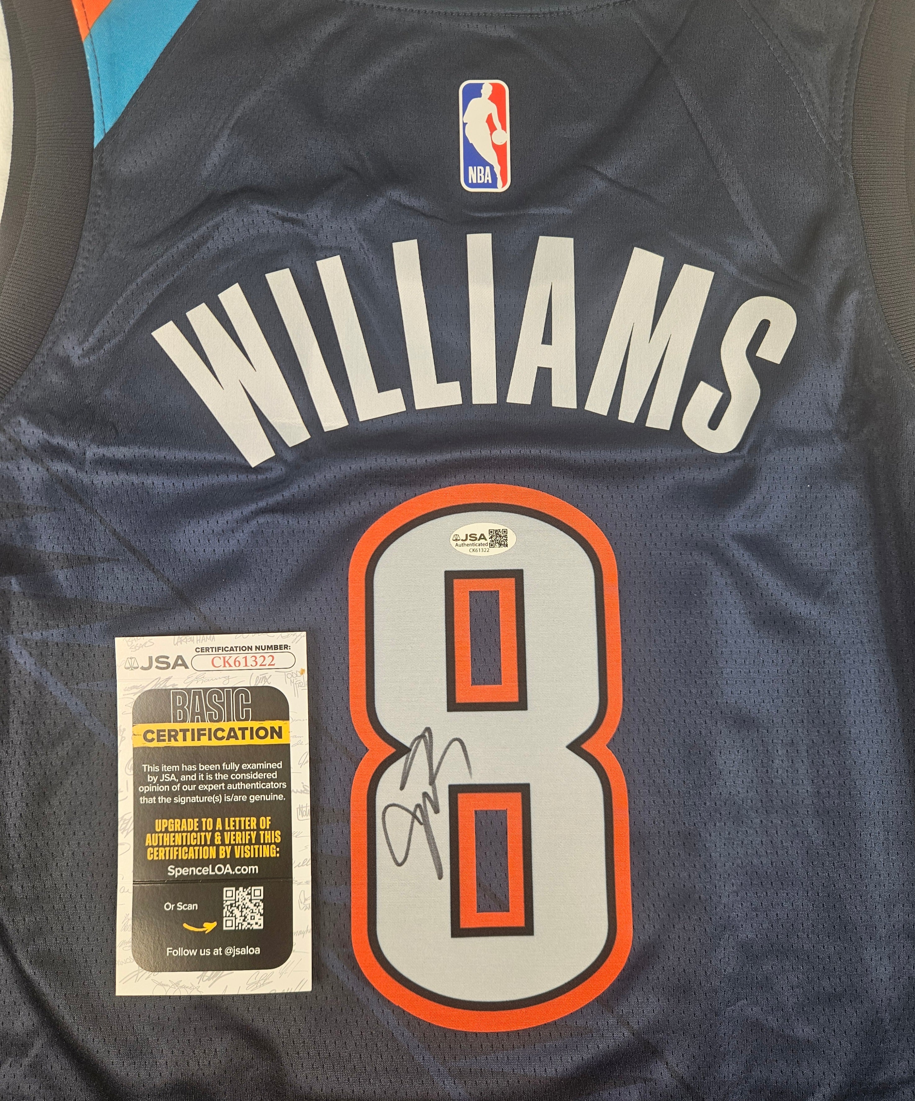 Jalen Williams Signed Autographed Oklahoma City Thunder Blue Jersey JSA COA