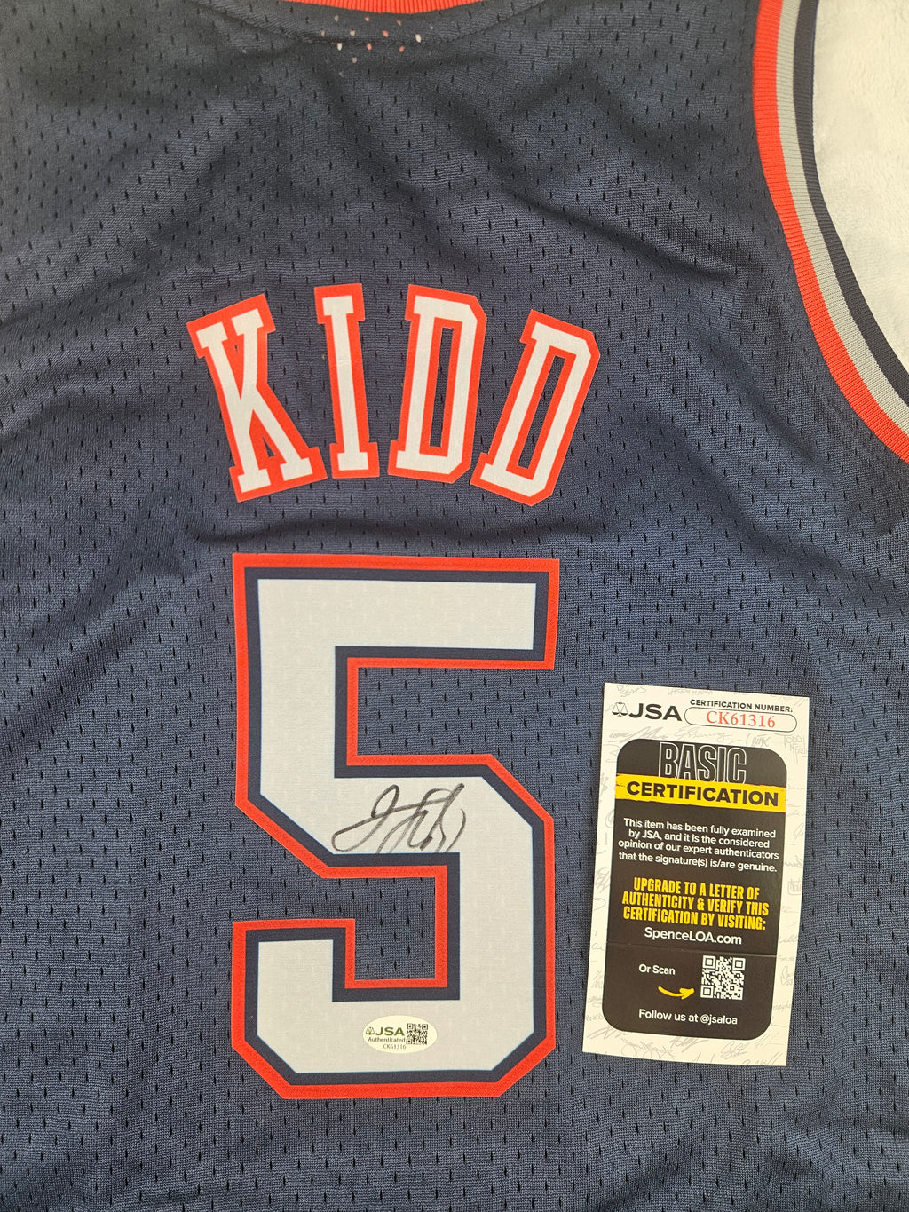 Jason Kidd Signed Autographed New Jersey Nets Jersey JSA COA