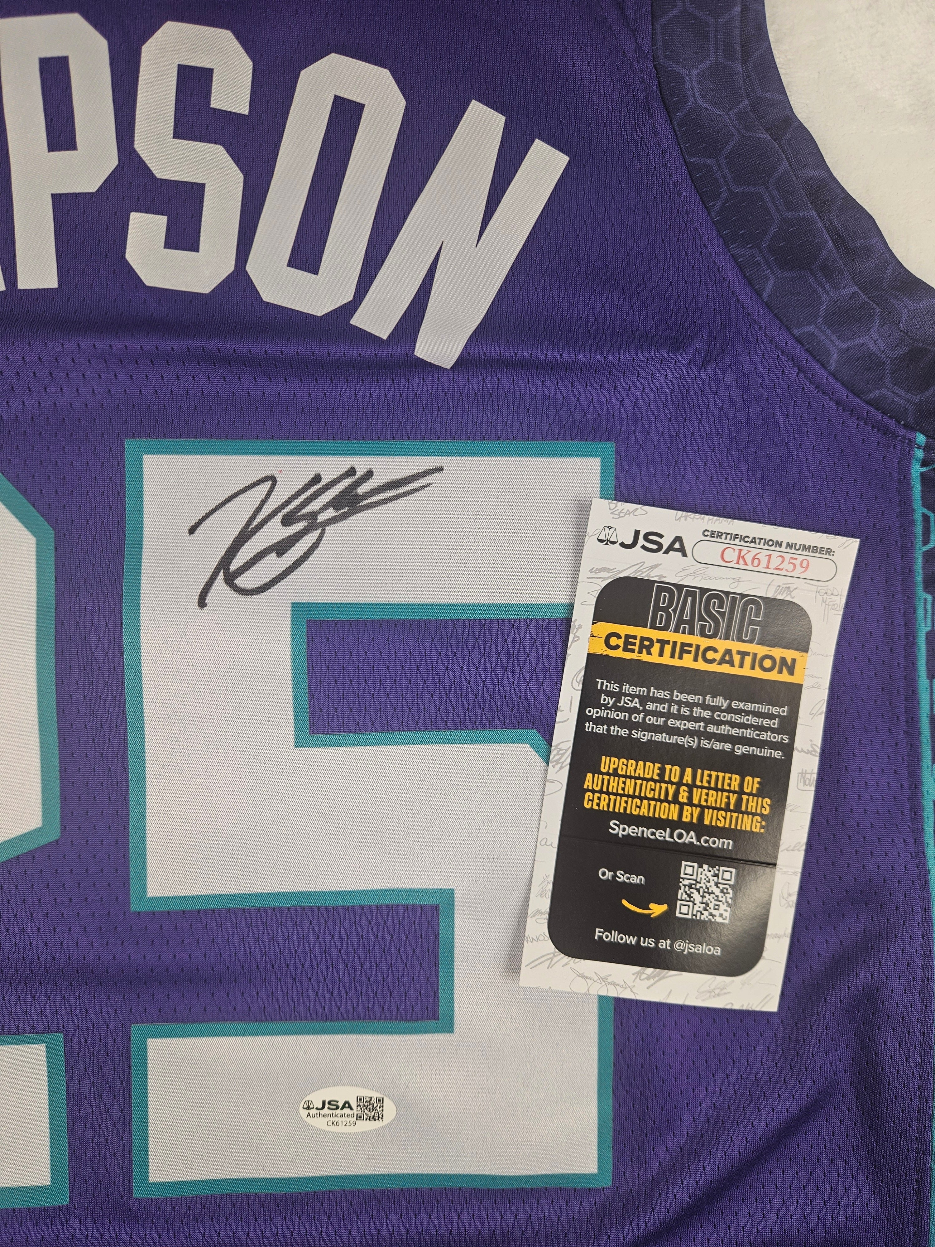 KJ Simpson Signed Autographed Charlotte Hornets Jersey JSA COA