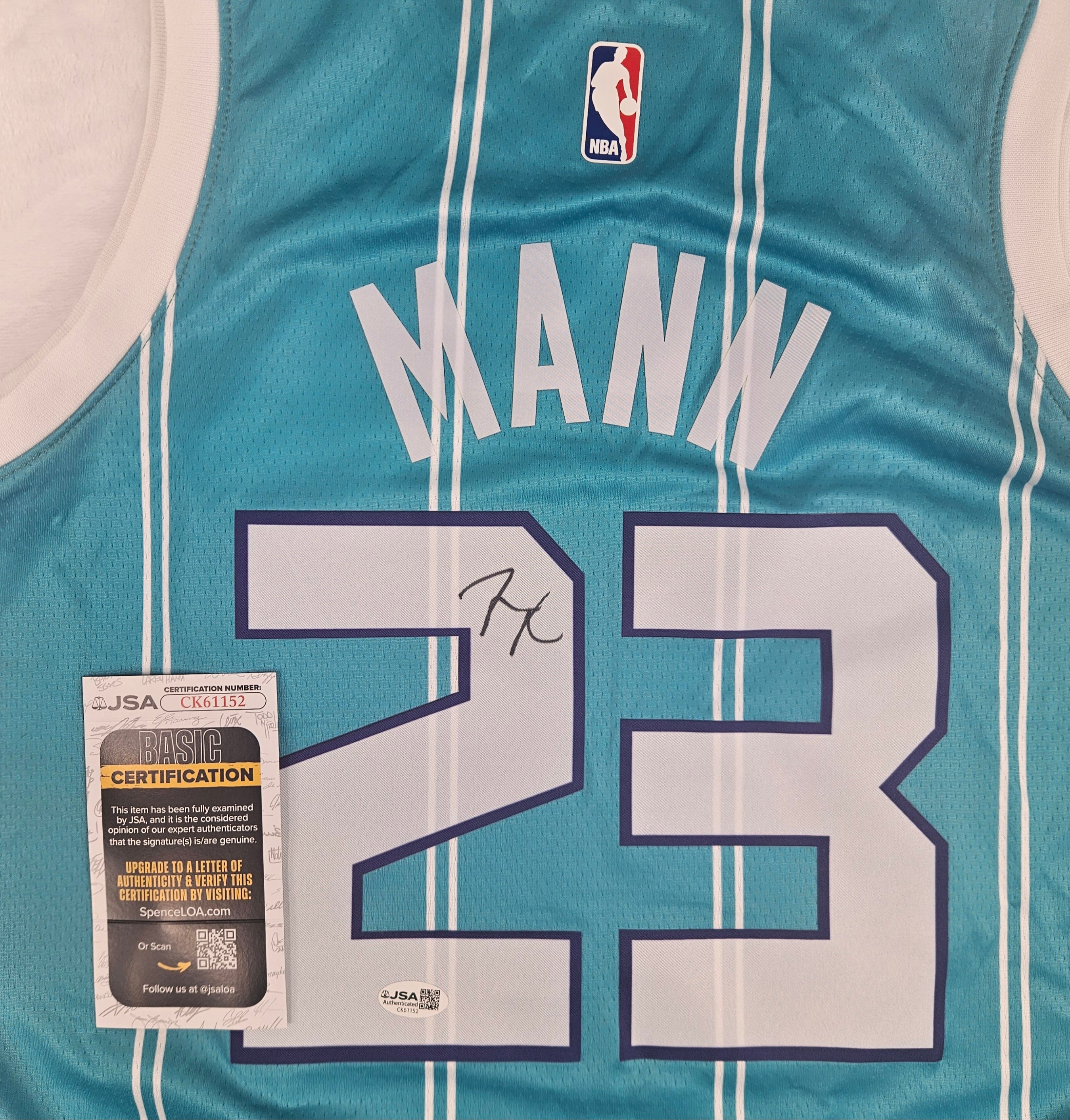 Tre Mann Signed Autographed Charlotte Hornets Jersey JSA COA
