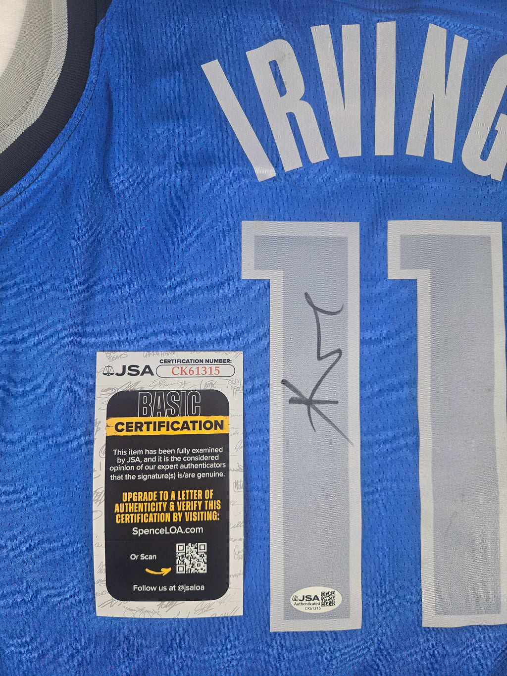 Kyrie Irving Signed Autographed Dallas Mavericks Jersey JSA COA