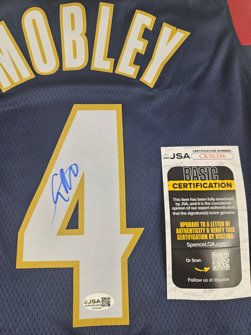 Evan Mobley Signed Autographed Jersey Cleveland Cavaliers JSA COA
