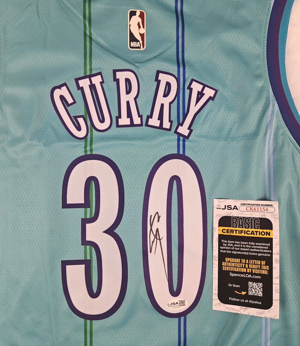 Dell Curry Signed Autographed Charlotte Hornets Teal Jersey JSA COA