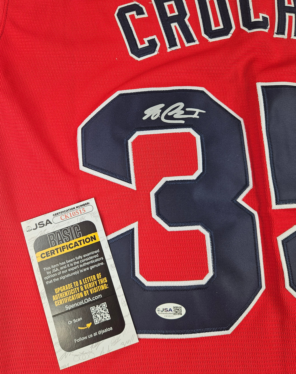Garrett Crochet Signed Autographed Boston Red Sox Jersey JSA COA
