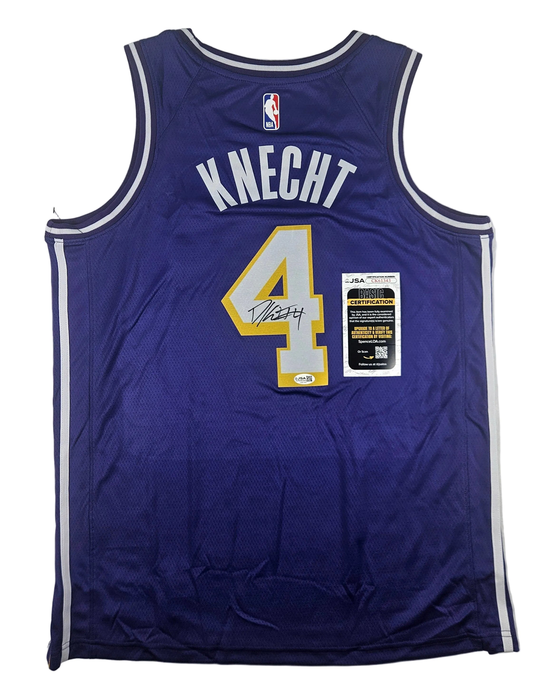 Dalton Knecht Signed Autographed Jersey Los Angeles Lakers JSA COA