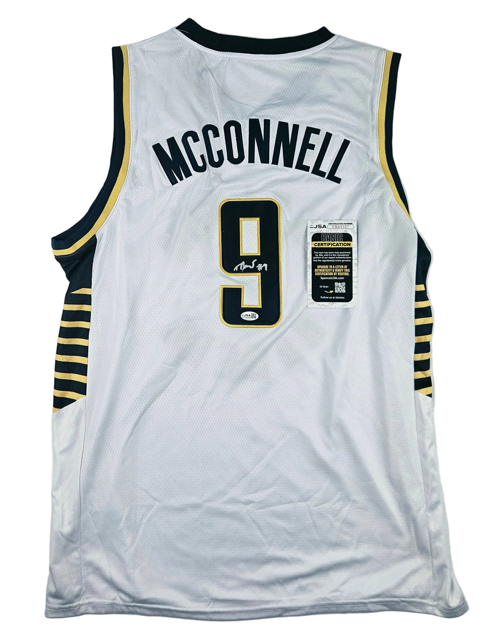 TJ McConnell Signed Autographed Indiana Pacers White Jersey JSA COA