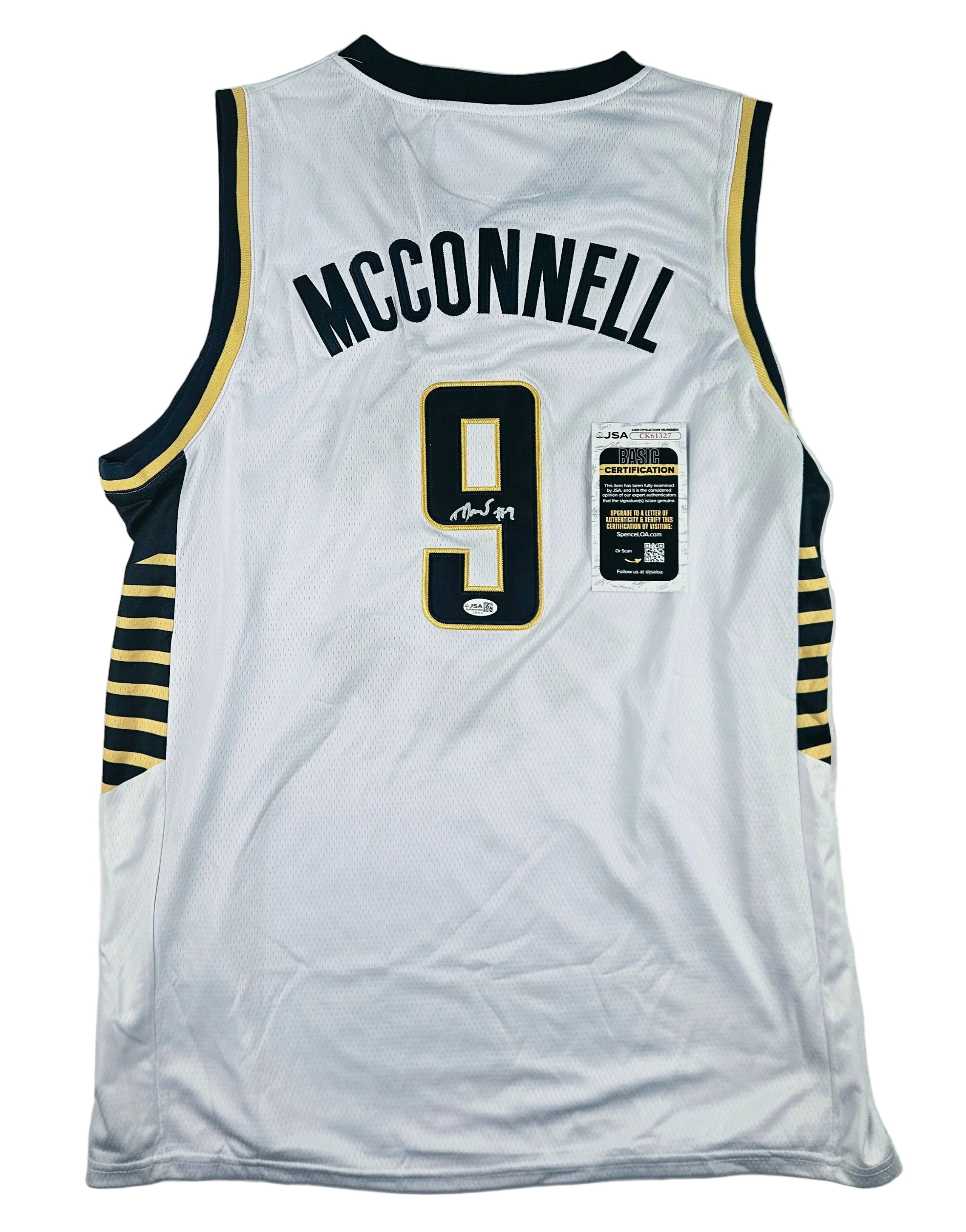 TJ McConnell Signed Autographed Indiana Pacers White Jersey JSA COA
