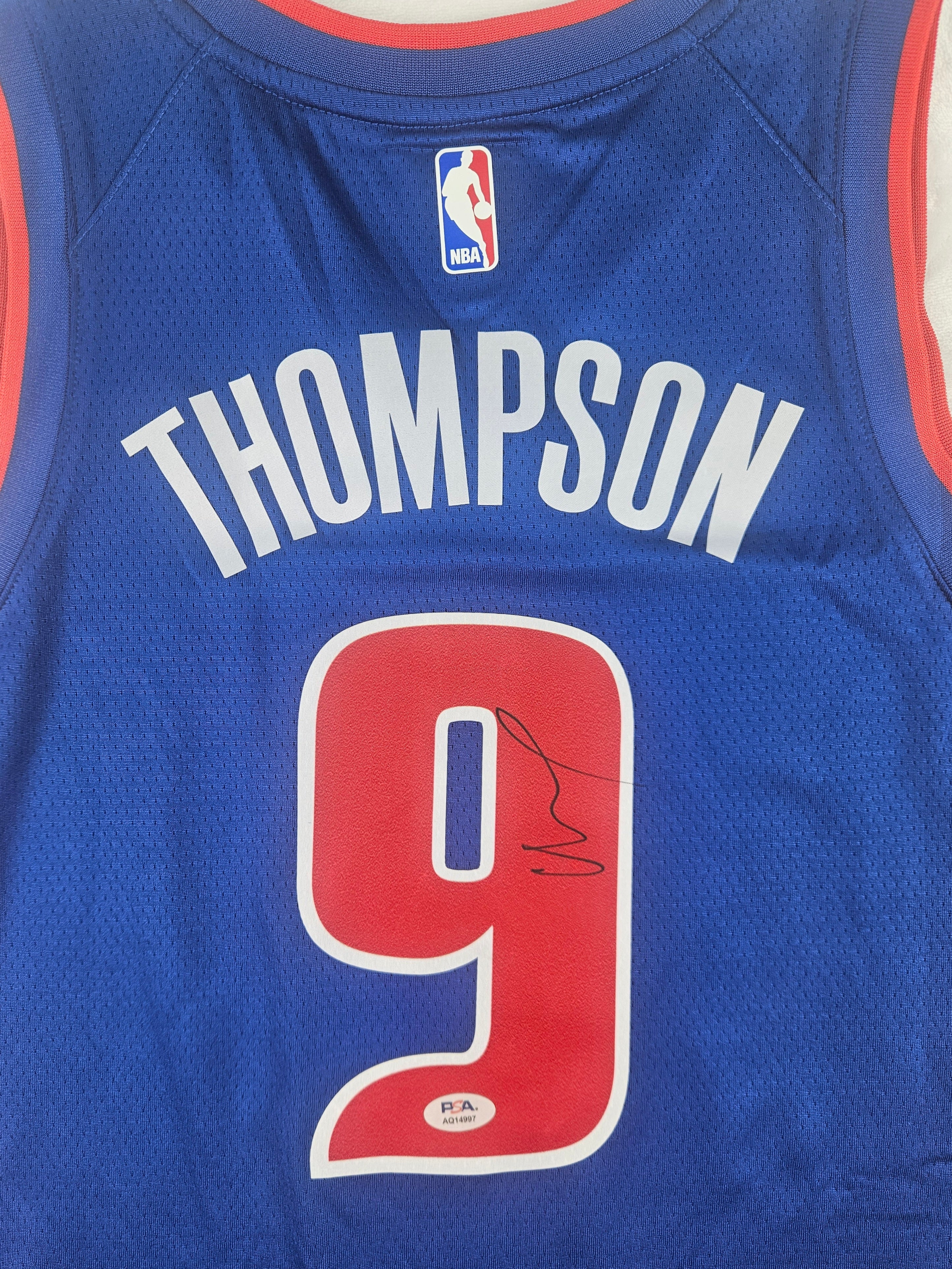 Ausar Thompson Signed Autographed Detroit Pistons Blue Jersey PSA Certified