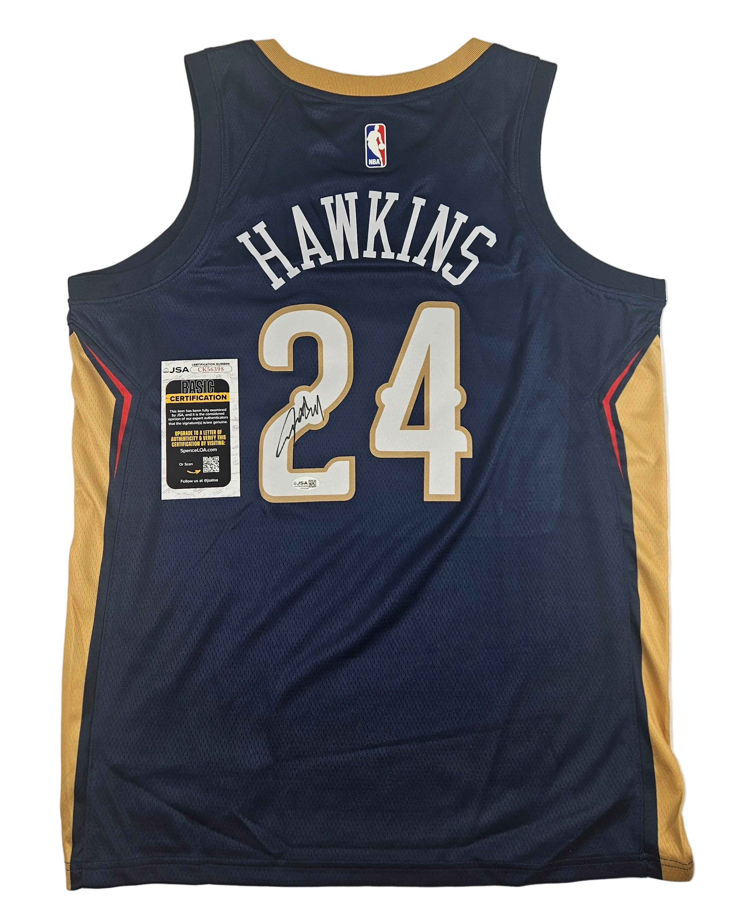 Jordan Hawkins Signed Autographed New Orleans Pelicans Jersey JSA COA