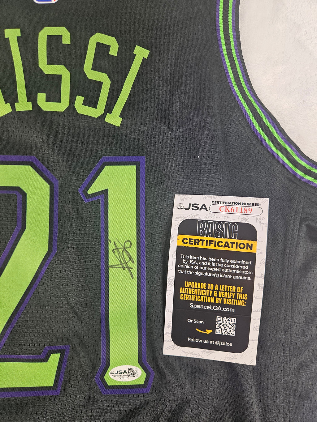 Yves Missi Signed Autographed New Orleans Pelicans Jersey JSA COA