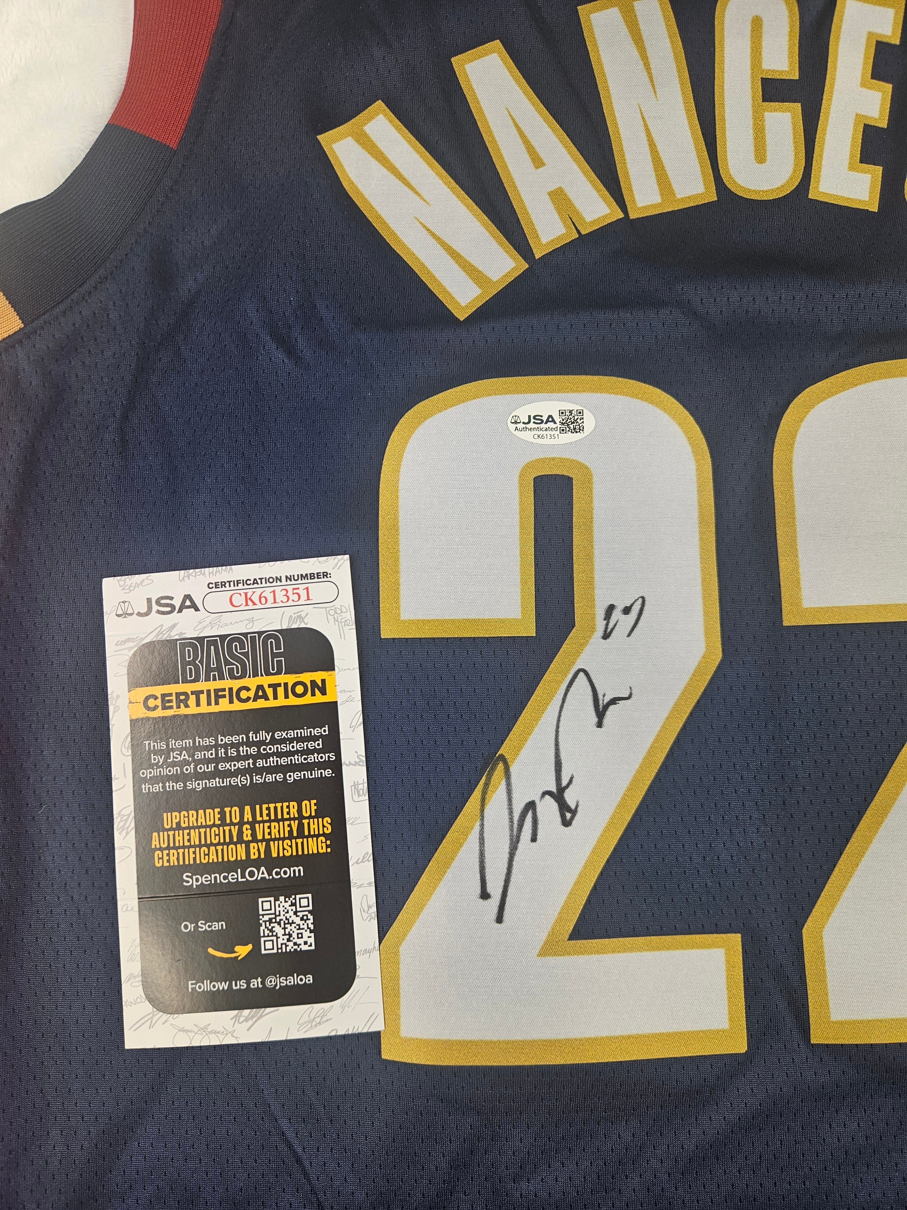Larry Nance Jr Signed Autographed Cleveland Cavaliers Blue Jersey JSA COA