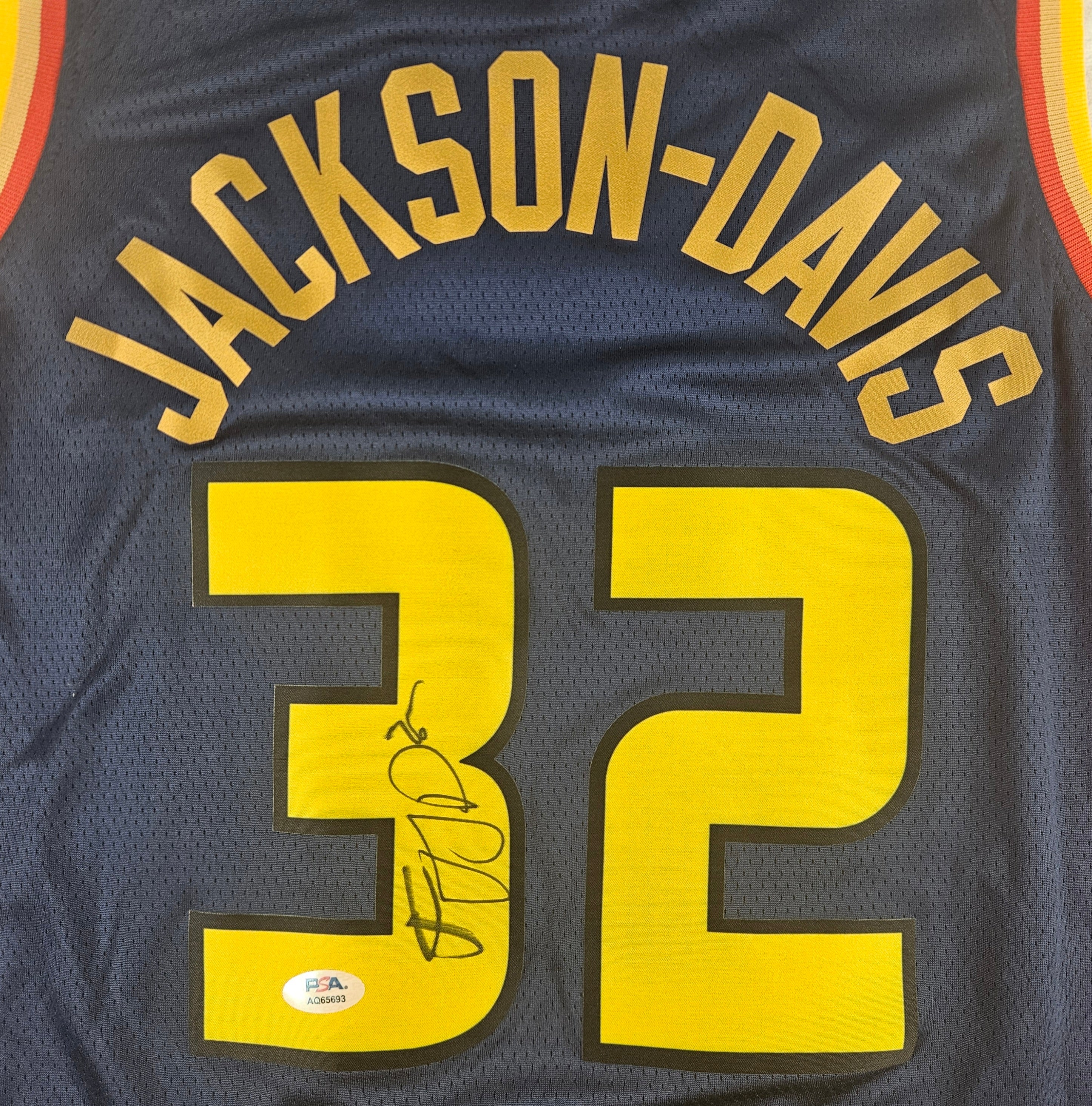 Trayce Jackson-Davis Signed Autographed Golden State Warriors Jersey PSA Certified