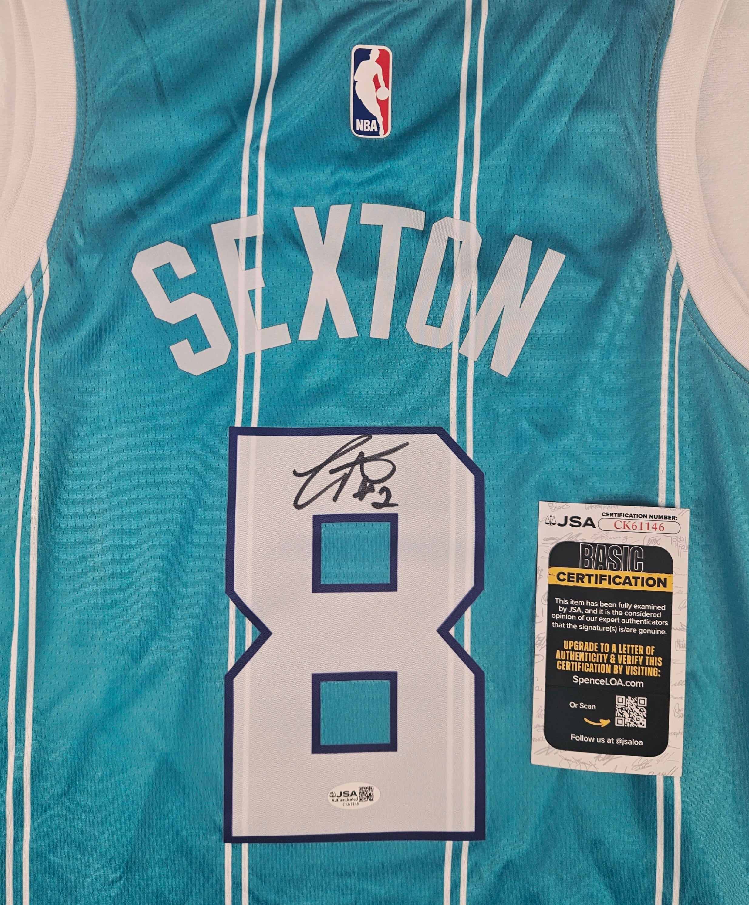 Collin Sexton Signed Autographed Charlotte Hornets Jersey JSA COA