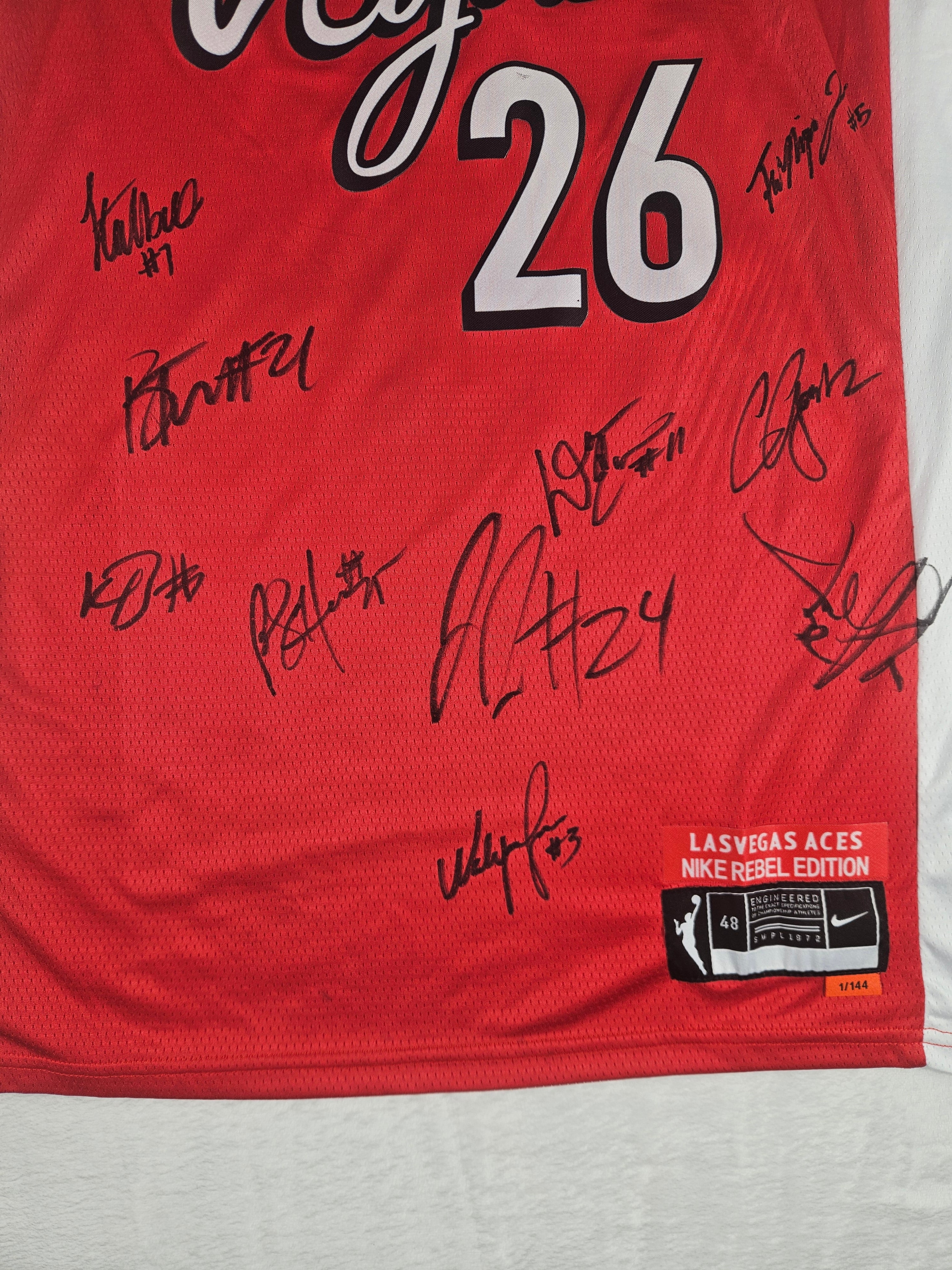Las Vegas Aces 2026 Team Signed Autographed Jersey - Chelsea Gray Jewell Loyd