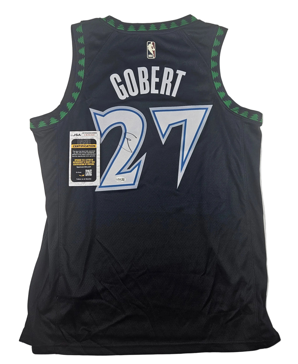 Rudy Gobert Signed Autographed Minnesota Timberwolves Black Jersey JSA COA